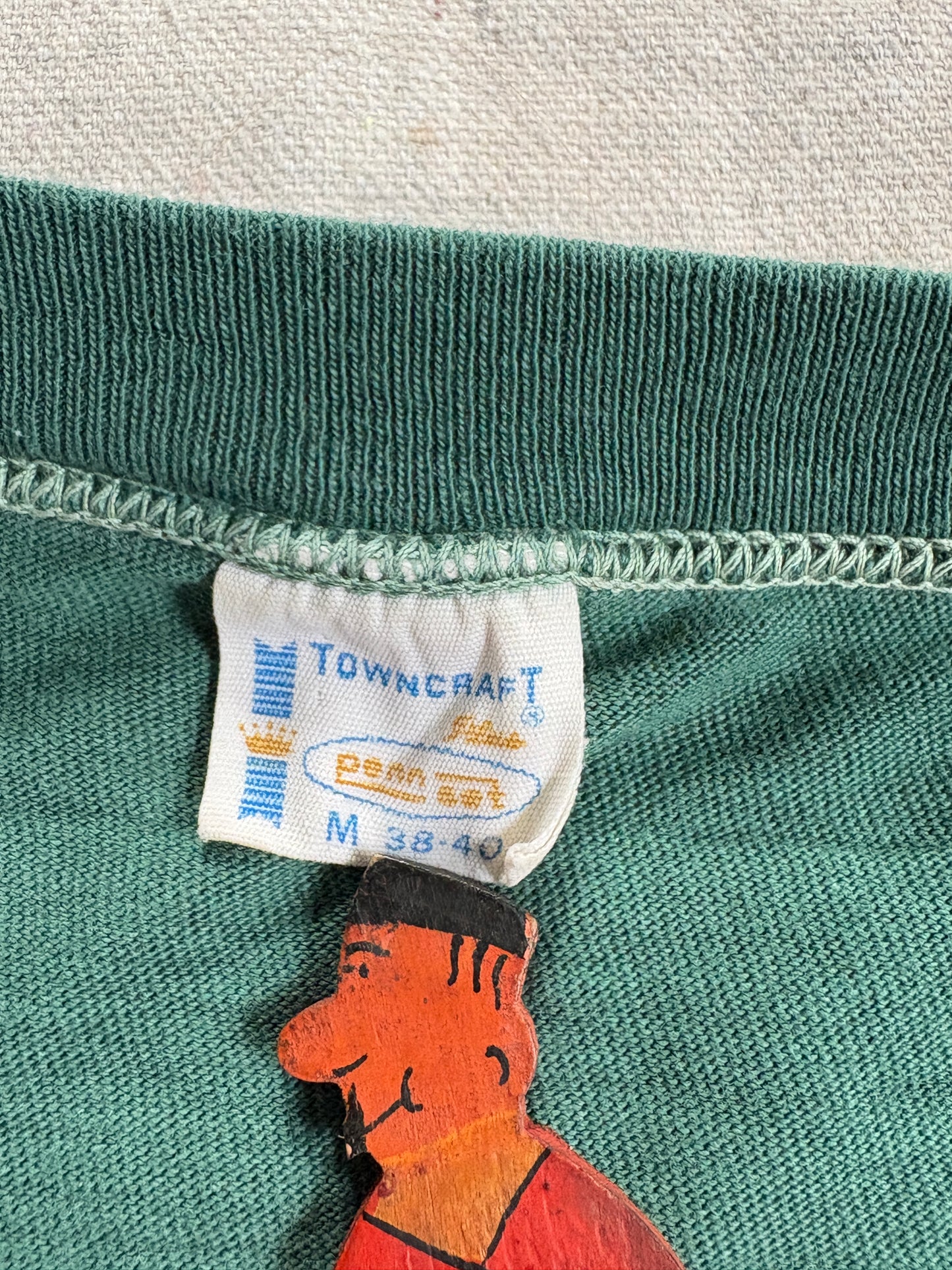 Vintage 60s Towncraft Blank Green Pocket Tee