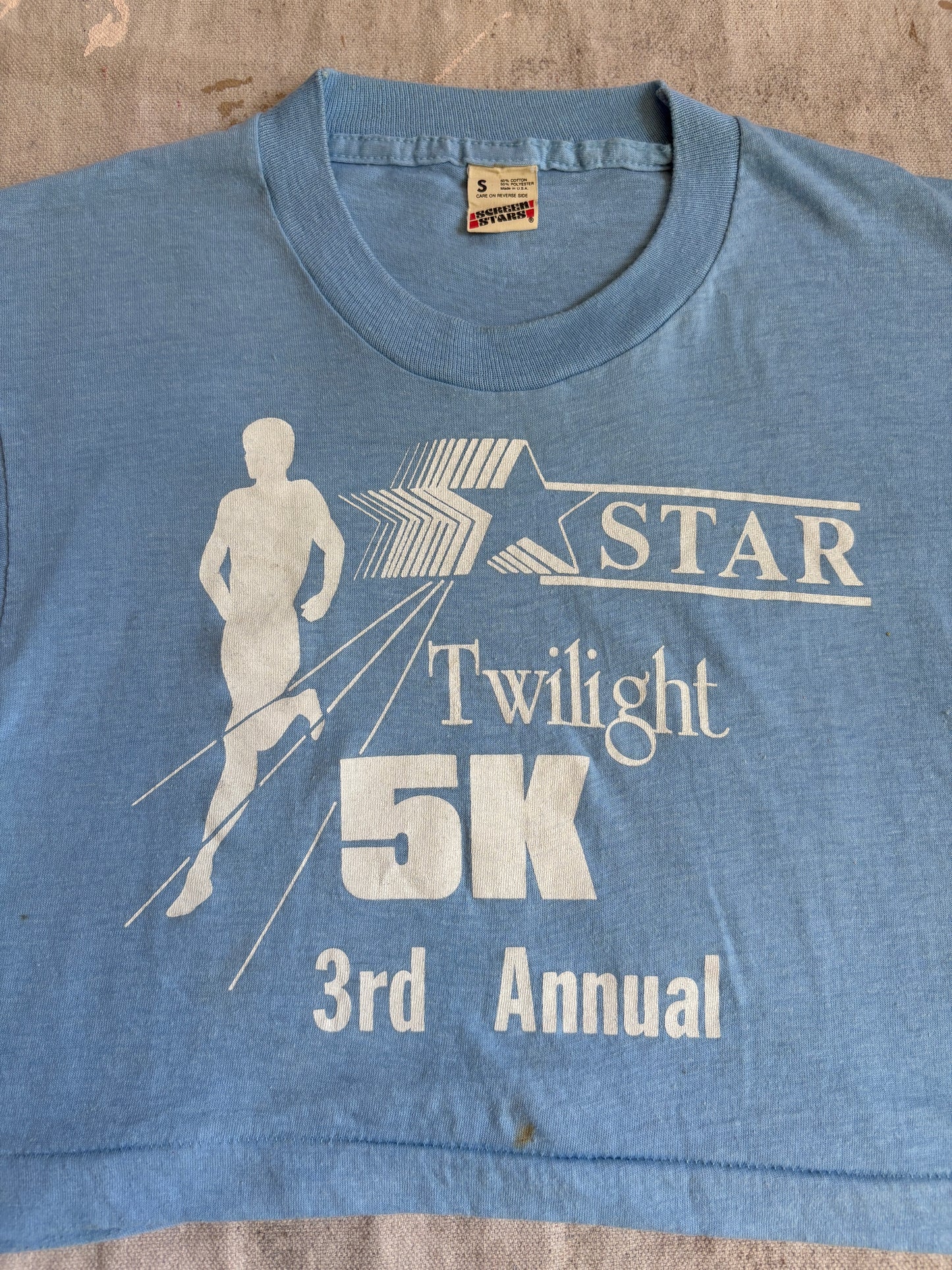 80s Star Twilight 5k Run Cropped Tee