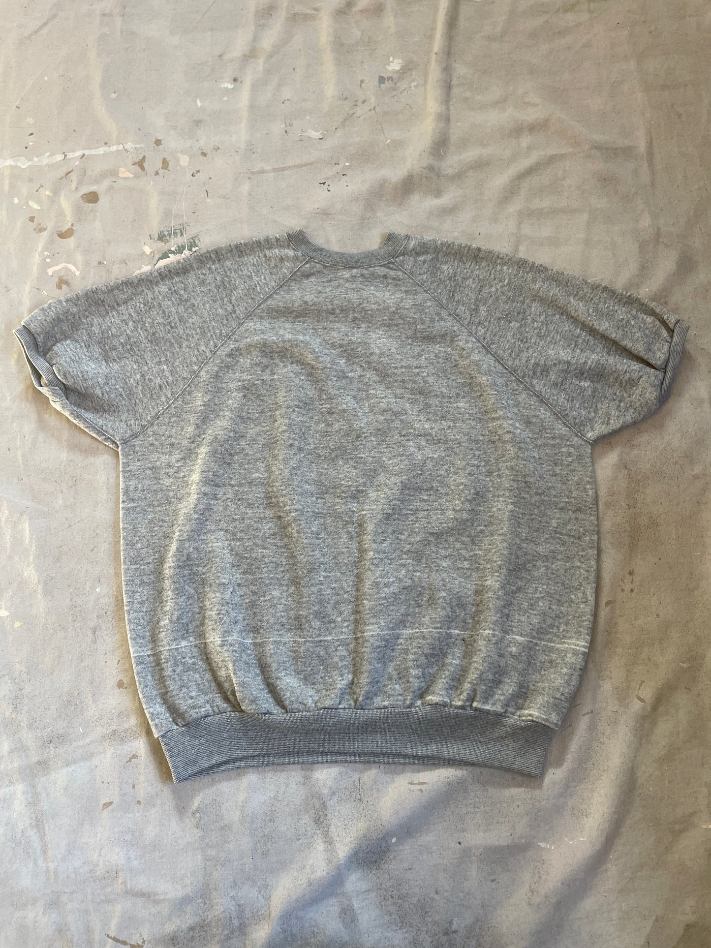 80s Blank Grey Short Sleeve Sweatshirt