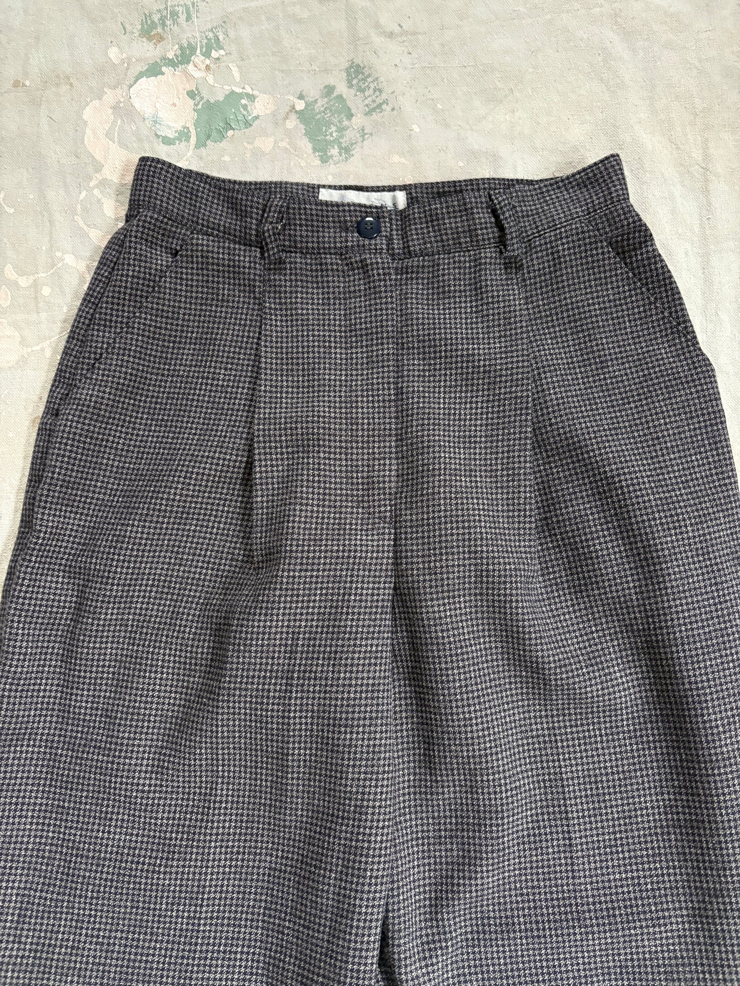 90s Pleated Houndstooth Slacks