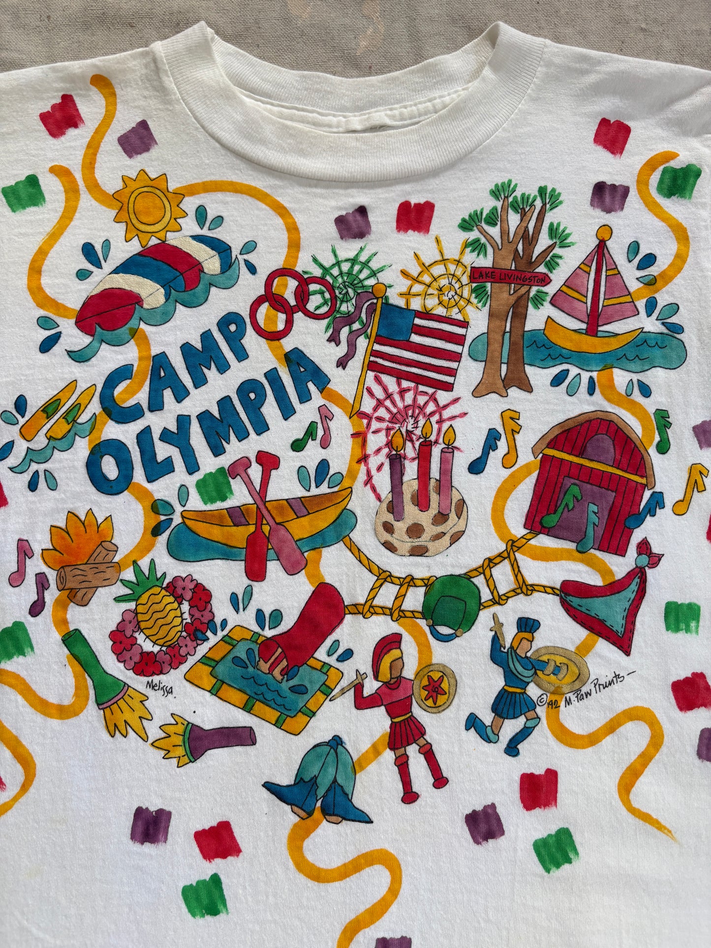 Vintage 90s Camp Olympia WA Lake Livingston Tee