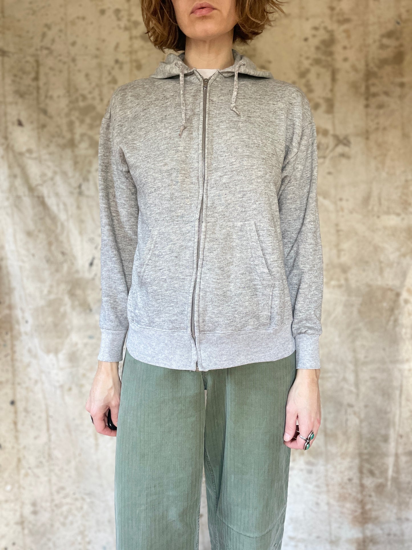 80s Blank Grey Hoodie