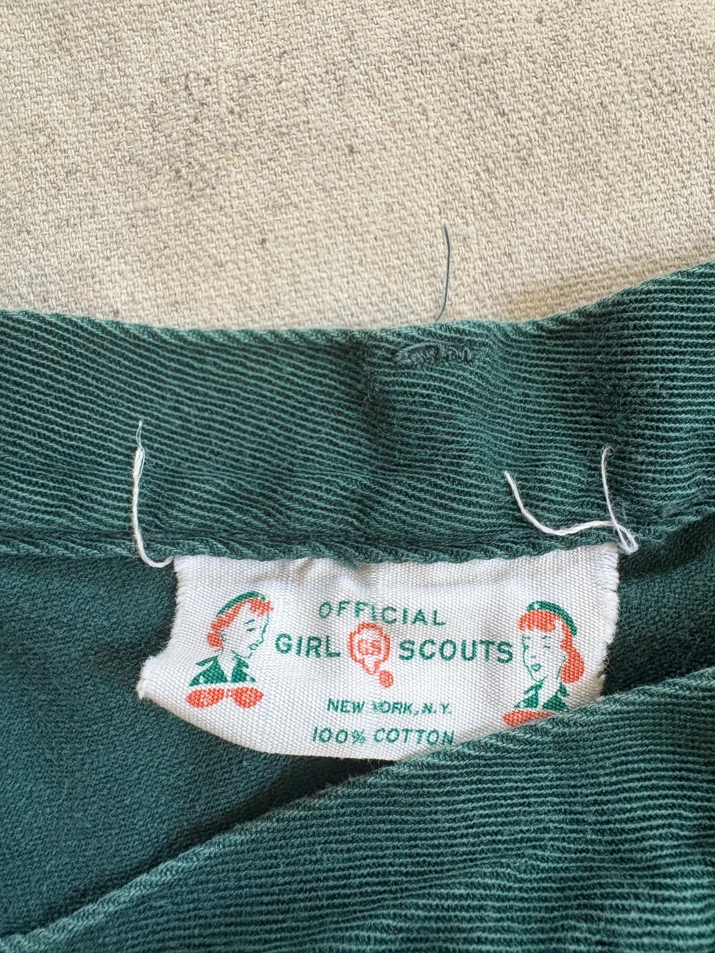 Vintage 50s/60s Green Girl Scout Side Zip Shorts