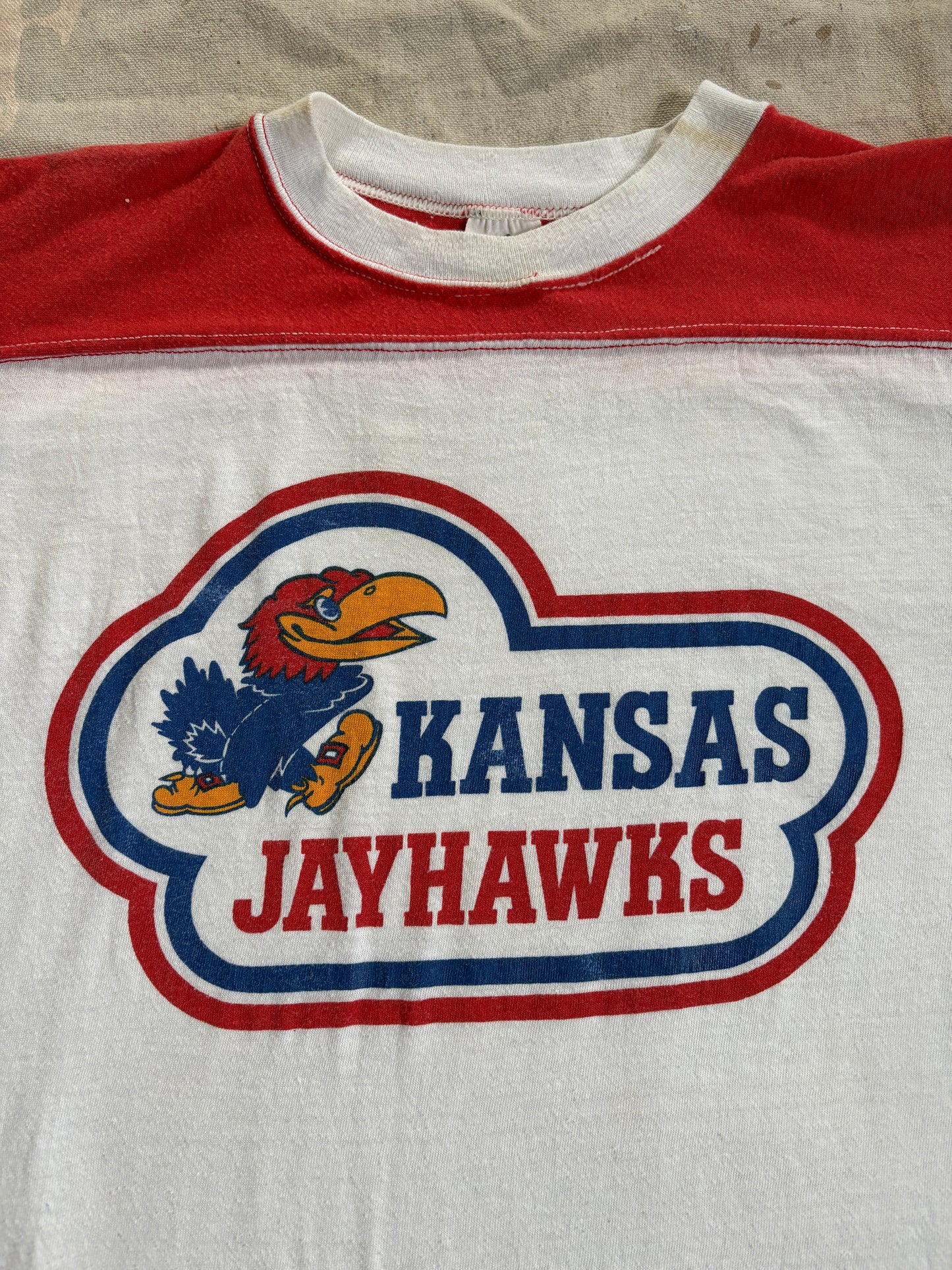 70s/80s University Of Kansas Jayhawks Basketball Tee
