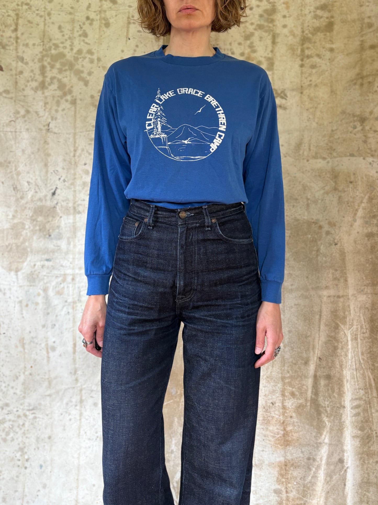 Vintage 80s Clear Lake Grave Brethren Camp Long Sleeve Tee