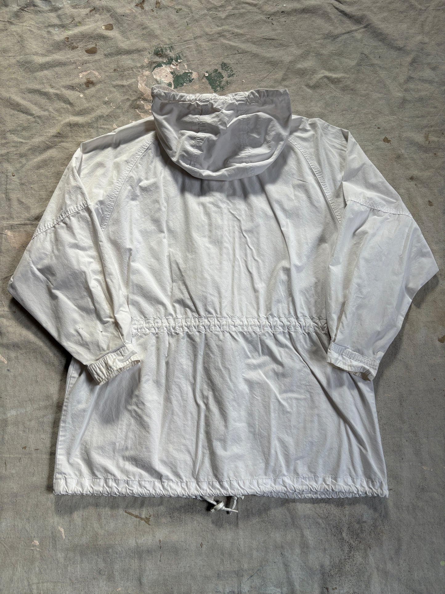 90s LL Bean White Cotton Wind Breaker Jacket