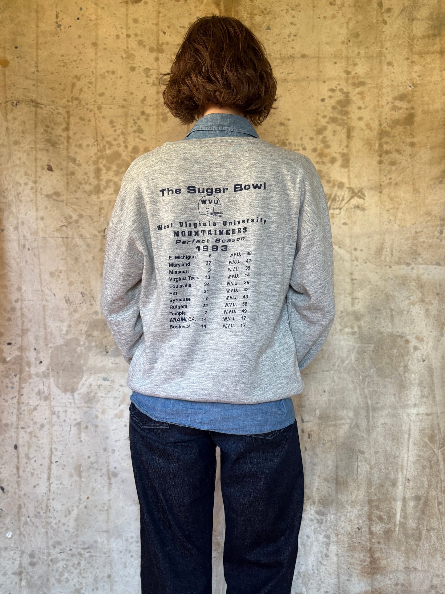 Vintage 90s West Virginia Mountaineers 1993 Sugar Bowl Sweatshirt