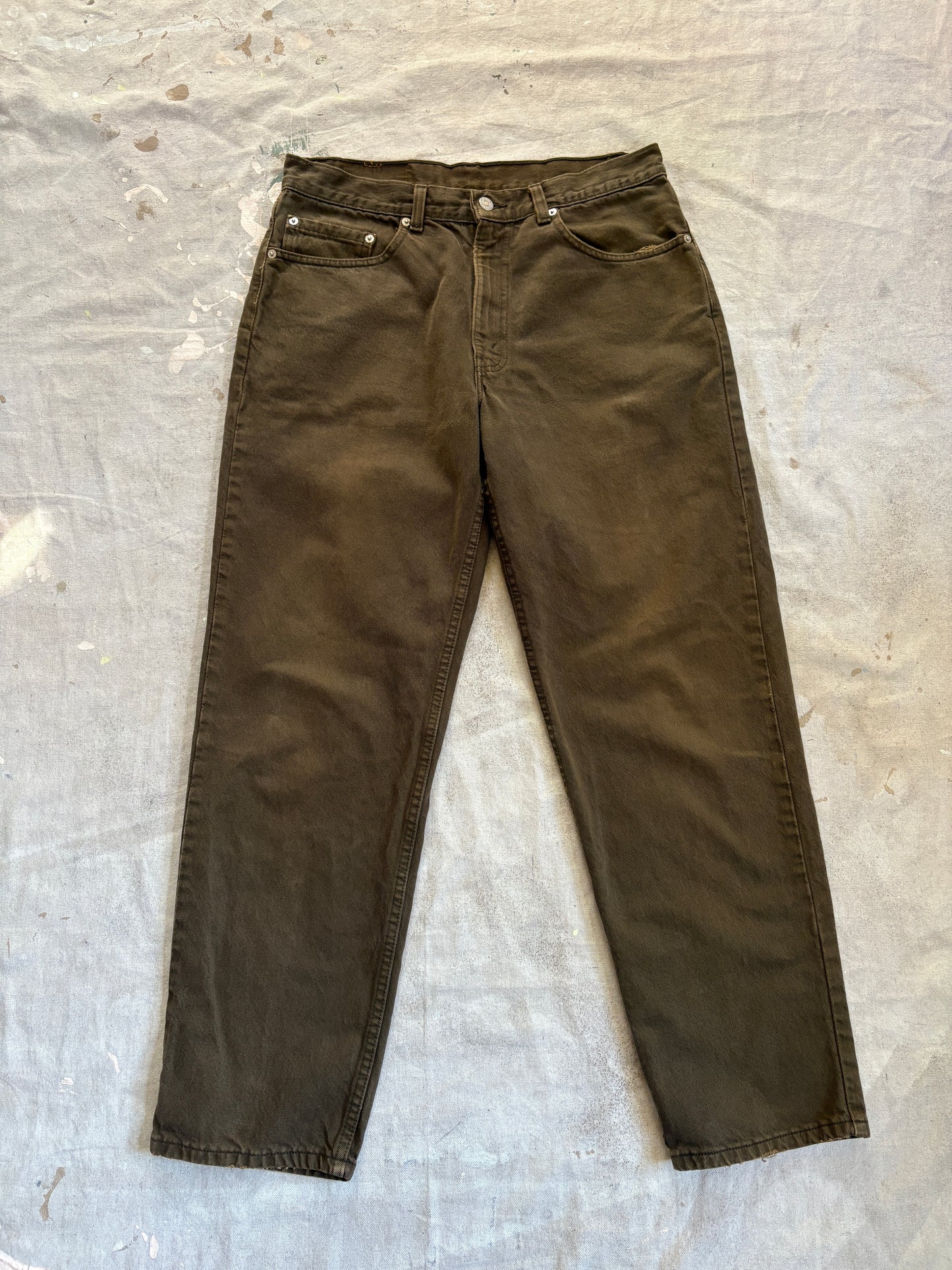 Vintage 90s Green Brown Levi’s 550 Jeans 33x30