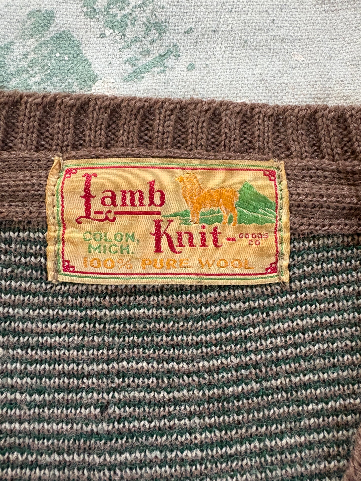 Vintage 40s/50s Lamb Knit Deer Sweater