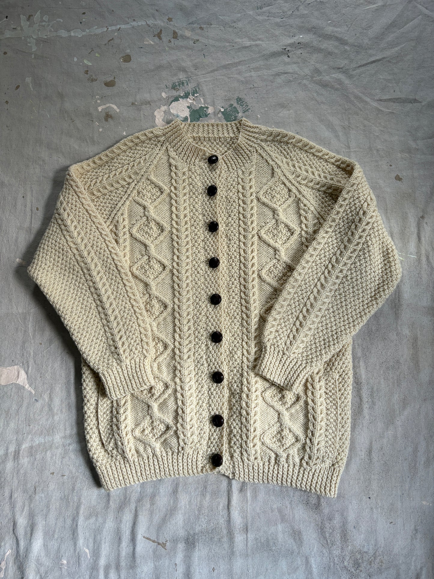 70s Fisherman Cardigan Sweater