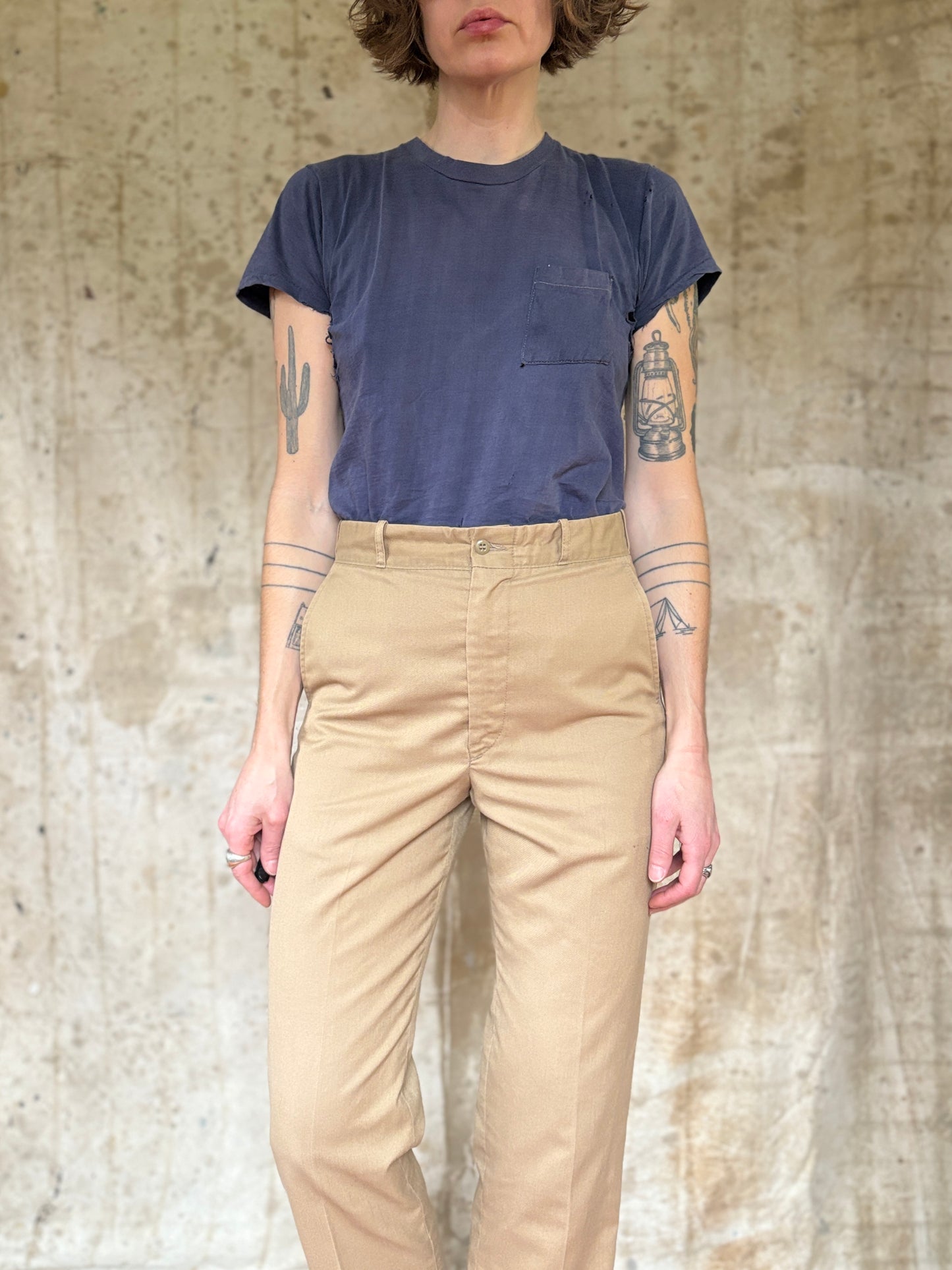 60s/70s Thrashed Blank Blue Pocket Tee