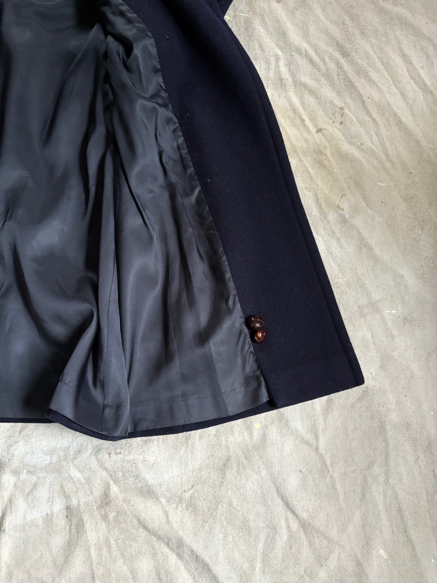 80s Navy Blue Double Breasted Peacoat