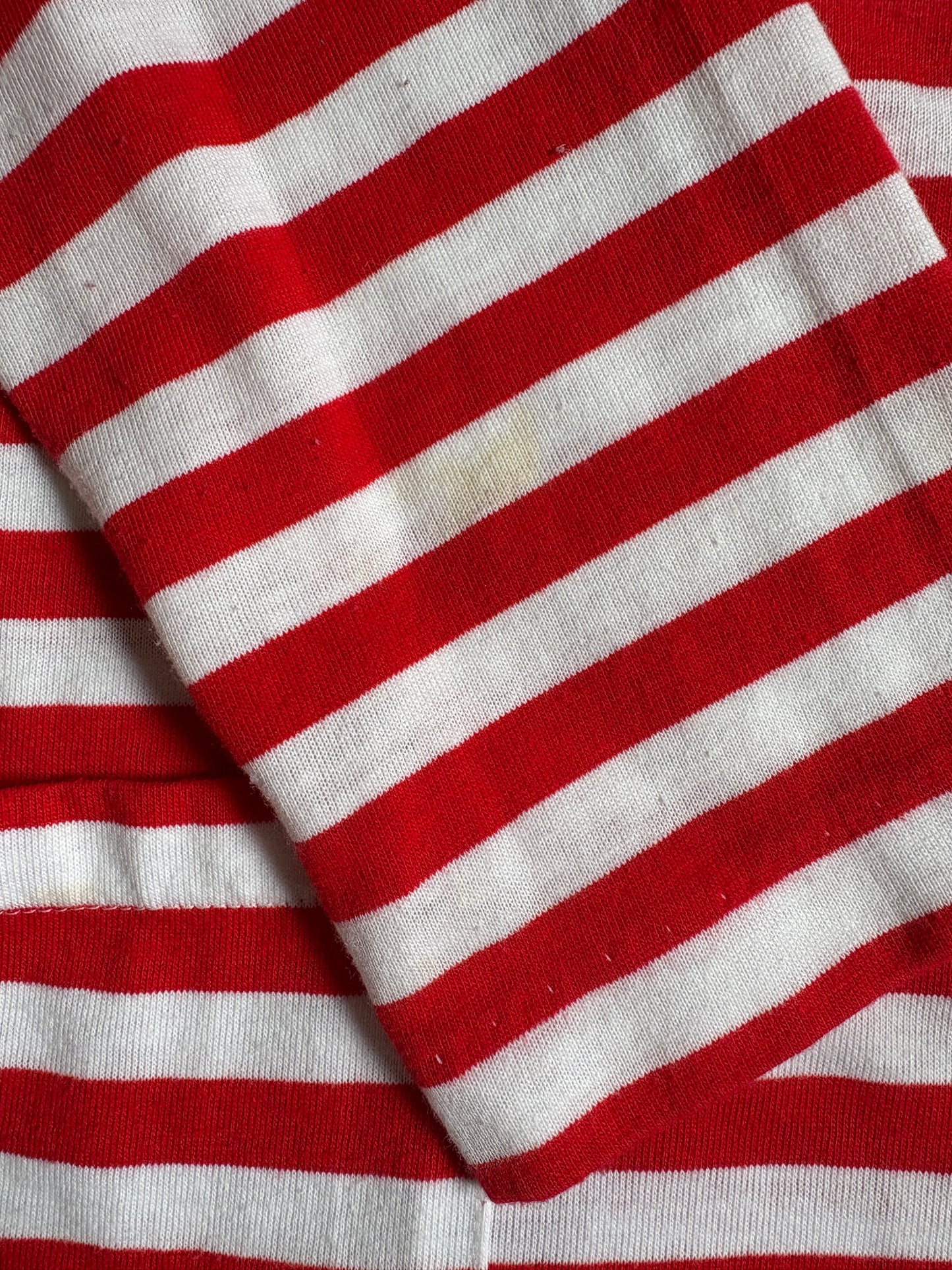 90s Red And White Striped Cardigan Tee