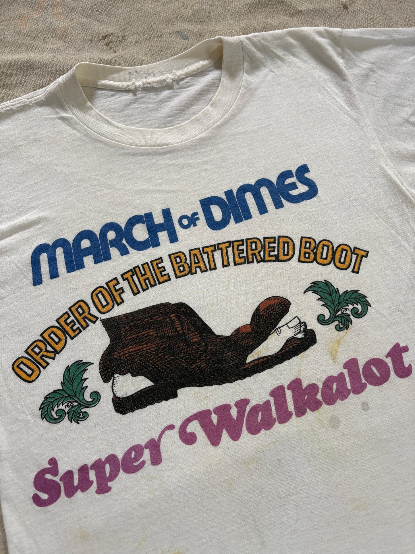 Vintage 80s March Of Dimes Super Walkalot Tee