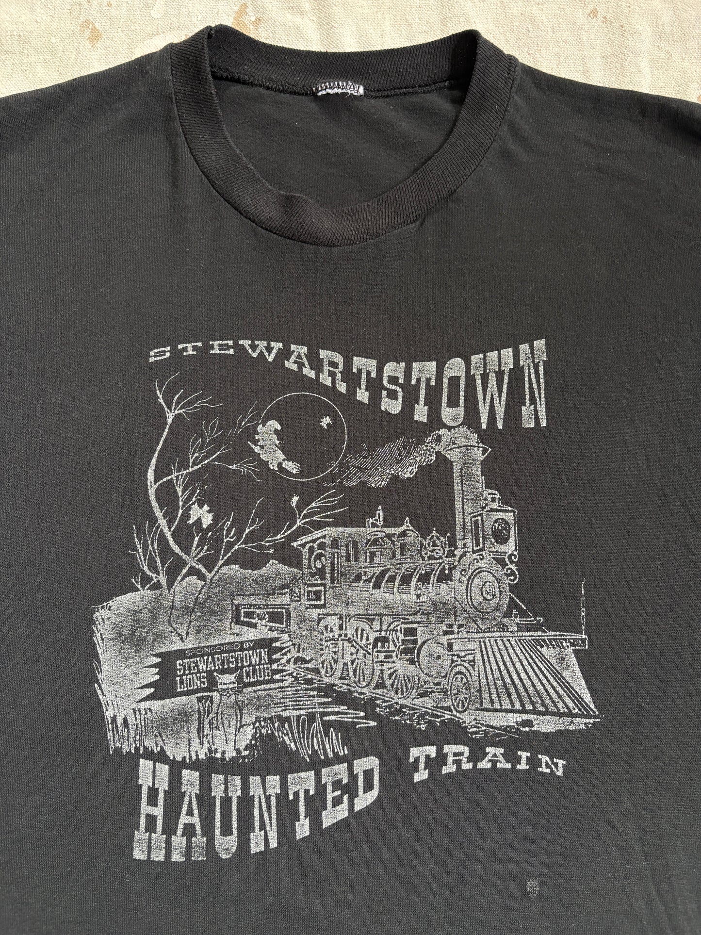 Vintage 80s Stewartstown Haunted Train Tee