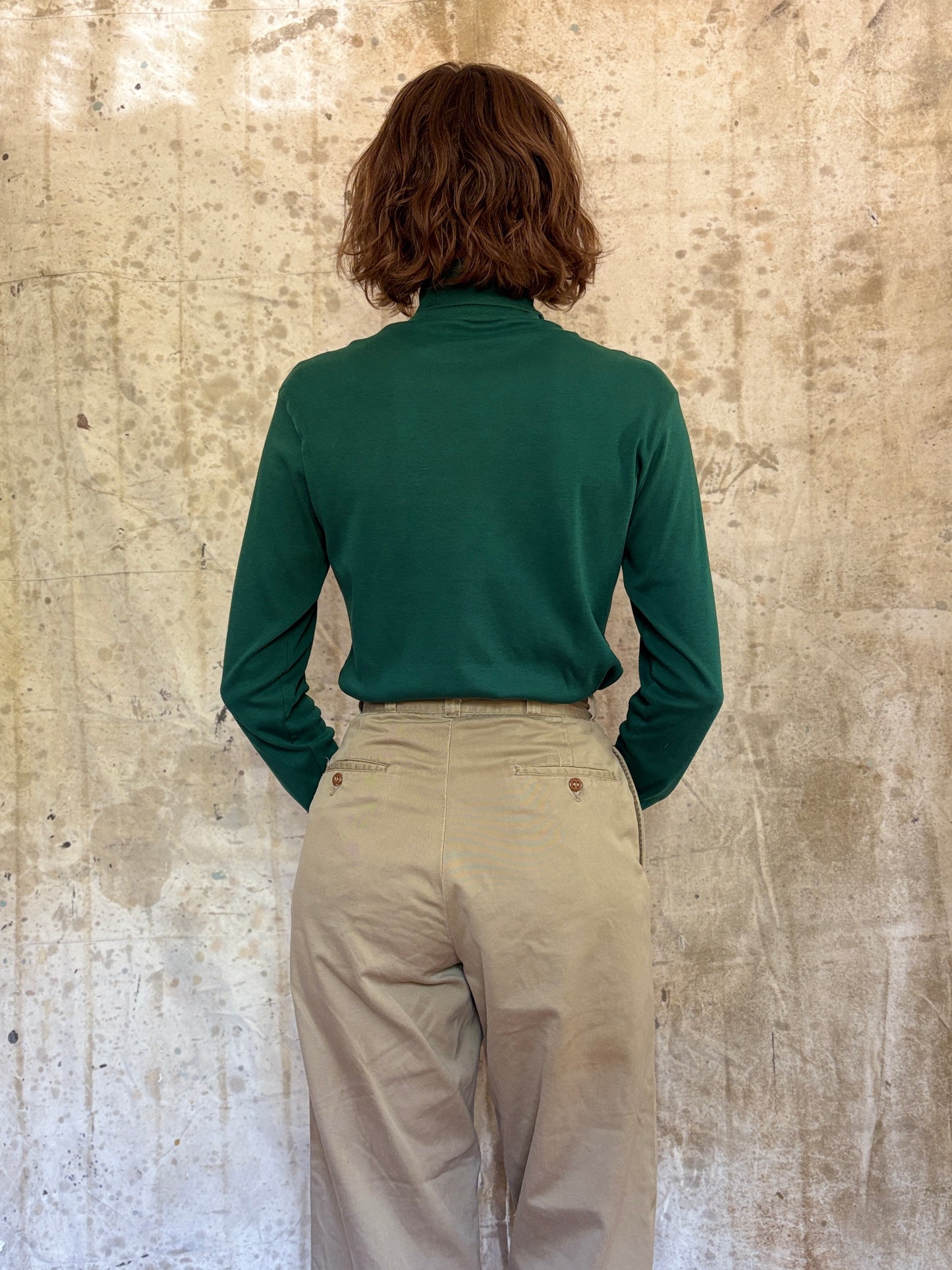 Vintage 90s Duofold Blank Evergreen Turtleneck