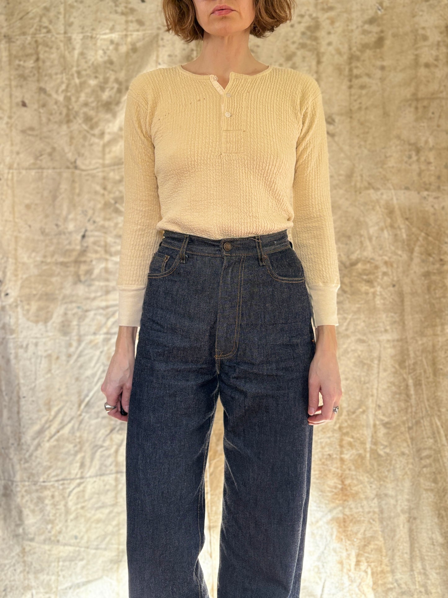 60s Ecru Henley Shirt