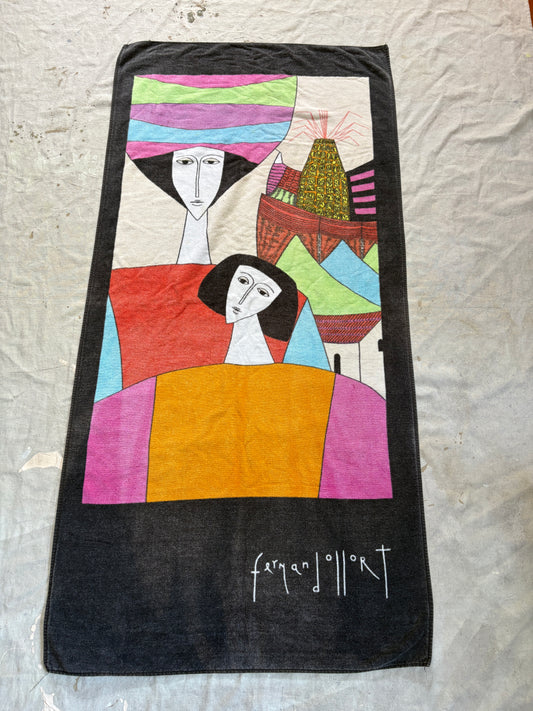 Vintage Fernando Llort Art Beach Towel