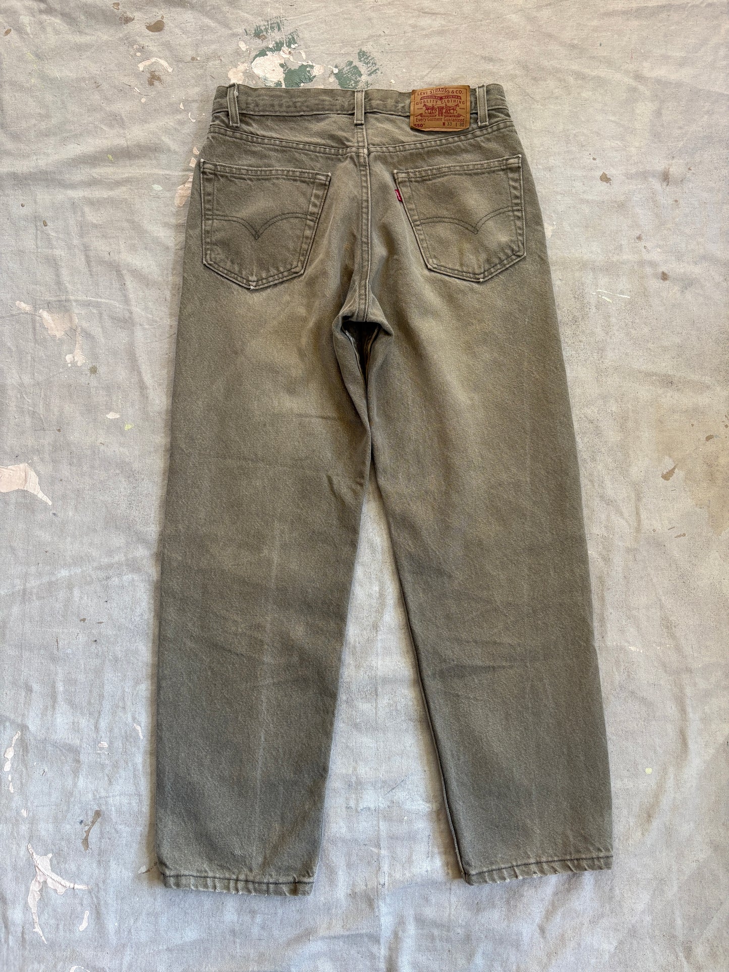 Vintage 90s Gray Green Levi’s 550 Jeans 32x30