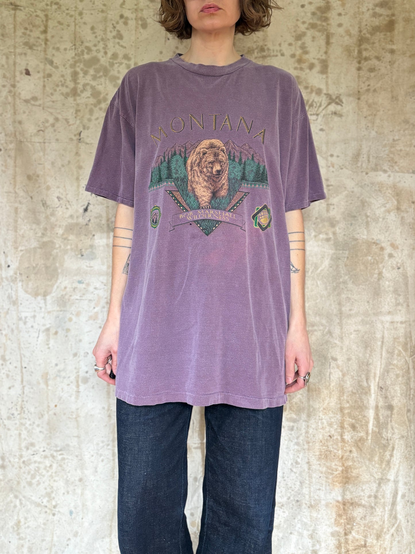 Vintage 80s Montana Bob Marshall Wilderness Grizzly Bear Tee