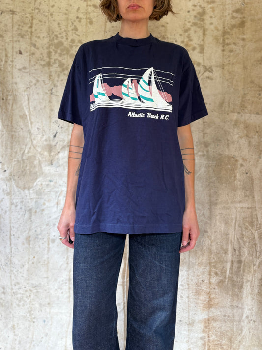 Vintage 80s/90s Atlantic Beach North Carolina Sailboat Tee