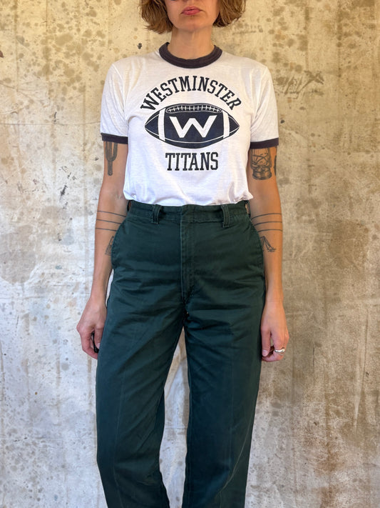 Vintage 80s Westminster Titans Football Ringer Tee