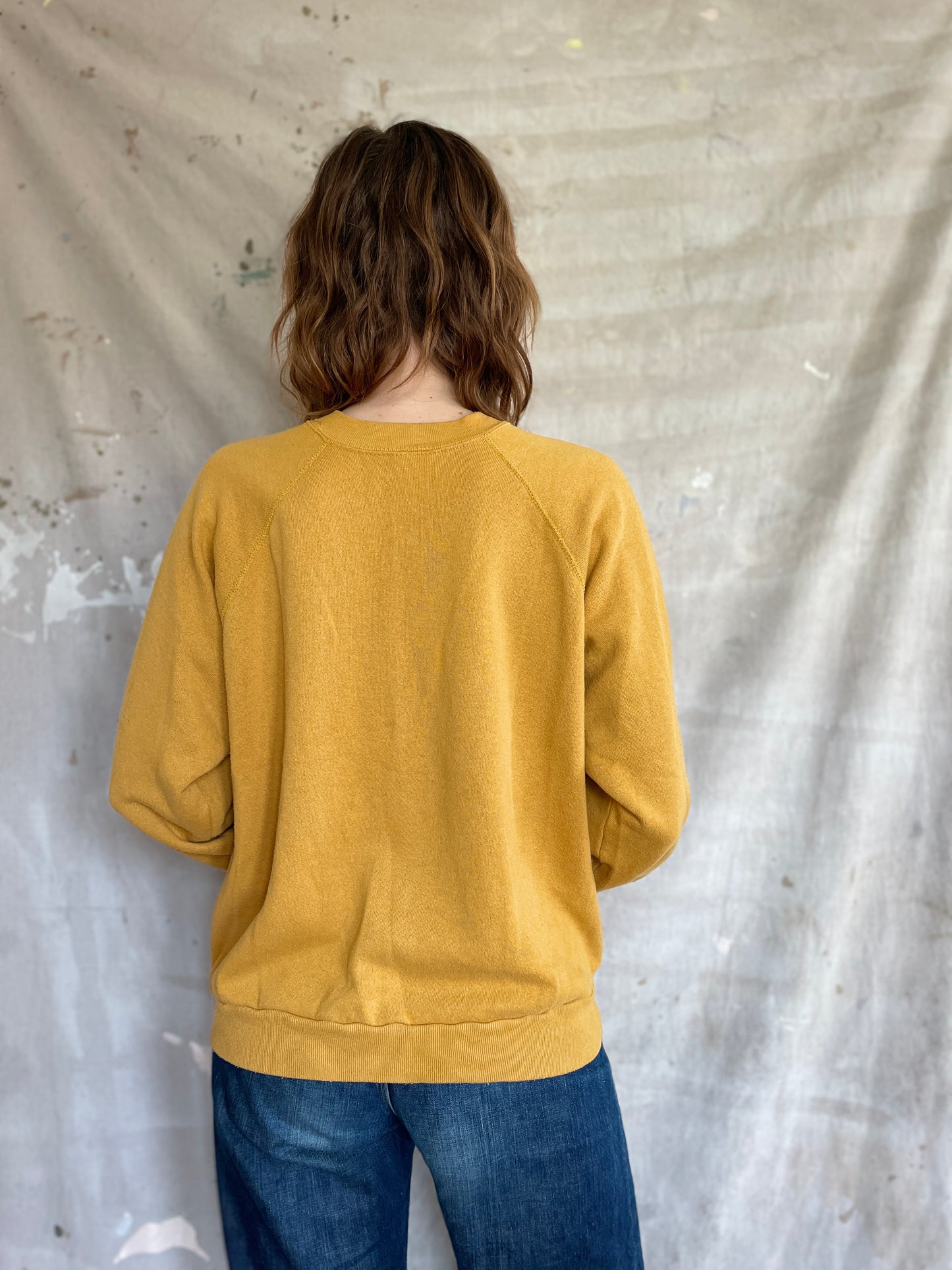 80s Blank Mustard Yellow Sweatshirt