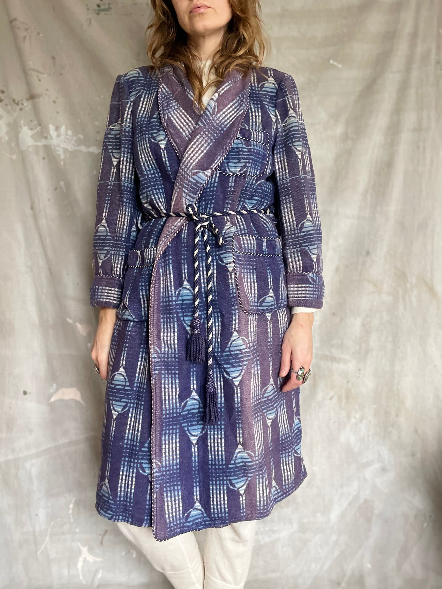 50s Blue Geometric Beacon Robe