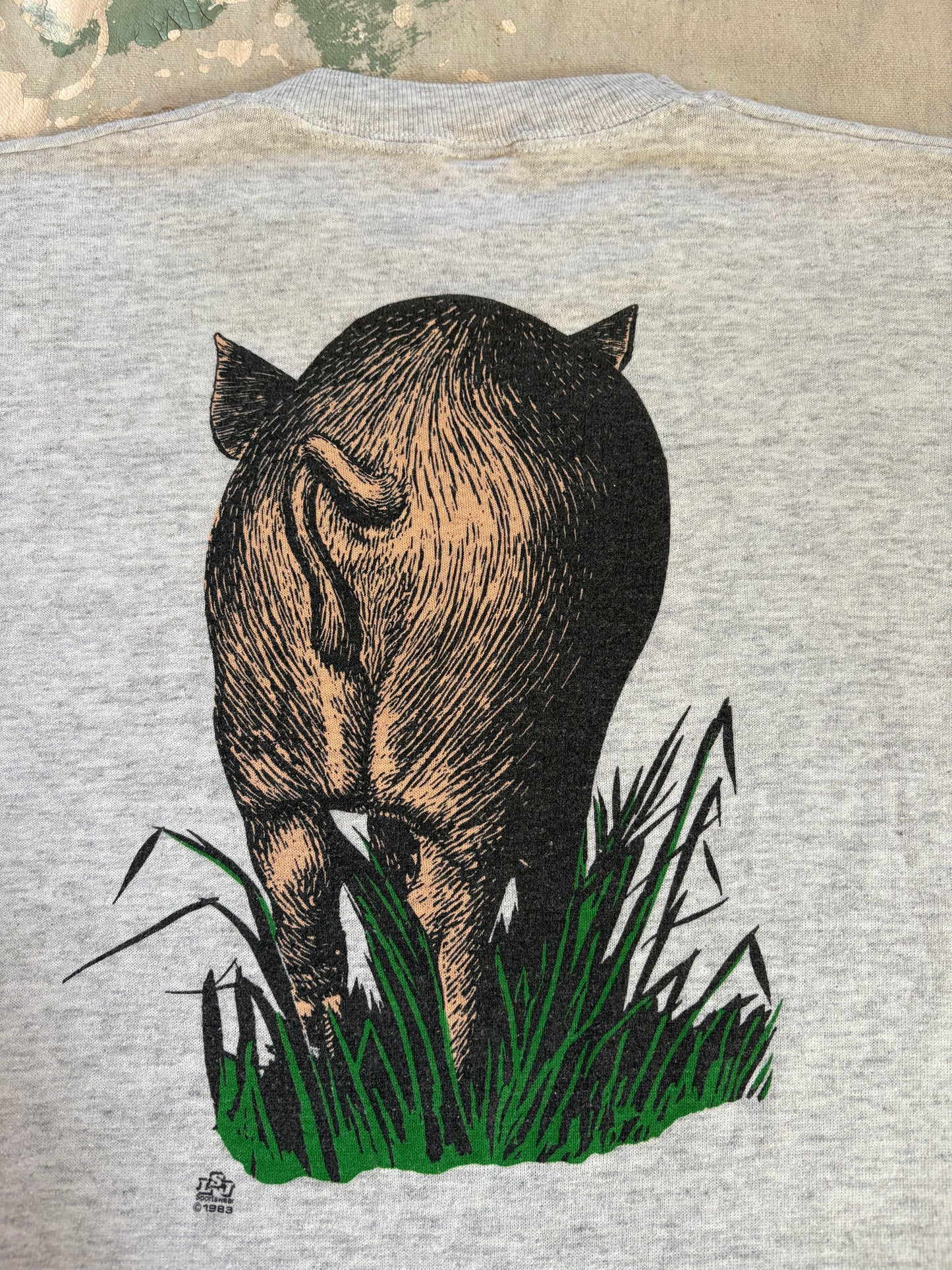 80s Front And Back Pig Tee