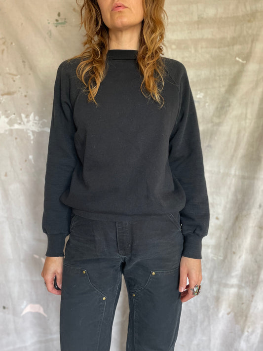 80s Blank Black Sweatshirt