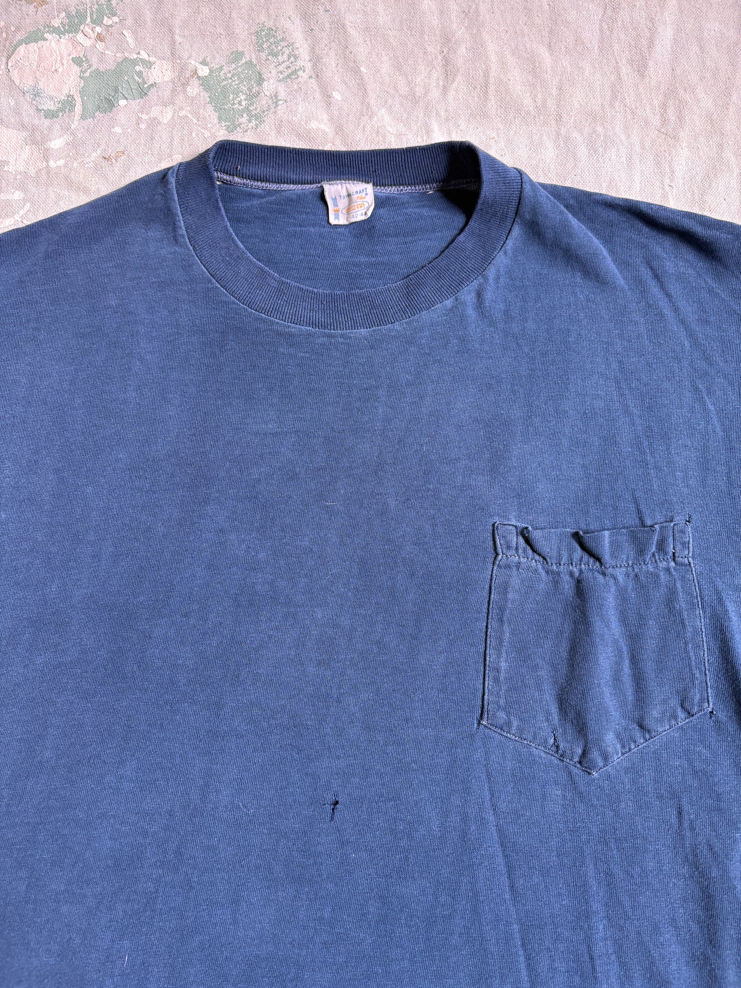 70s Blank Navy Blue Towncraft Pocket Tee