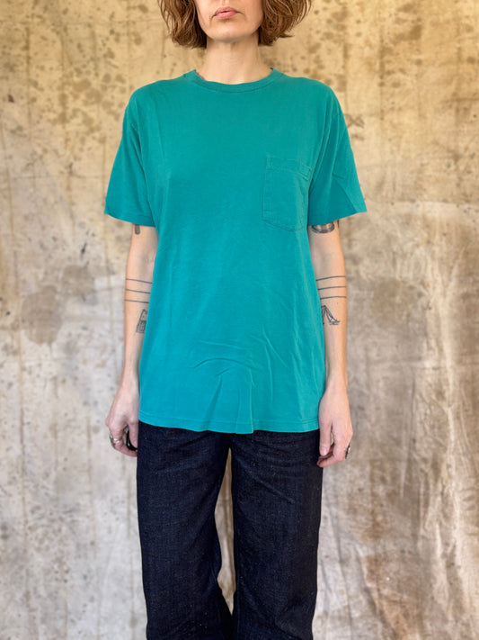 90s Towncraft Blank Teal Pocket Tee