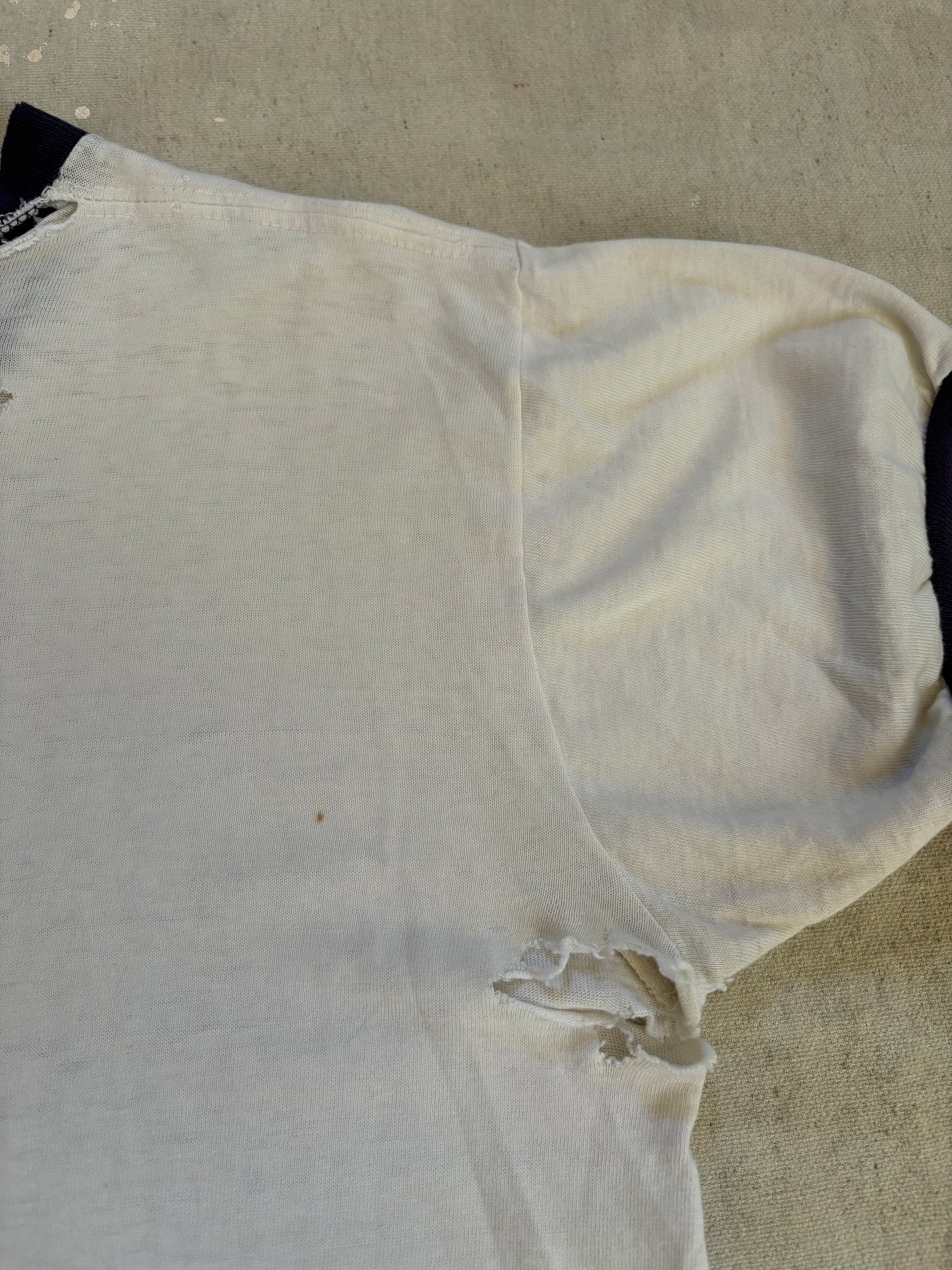 Vintage 60s US Naval Academy Stencil Ringer Tee