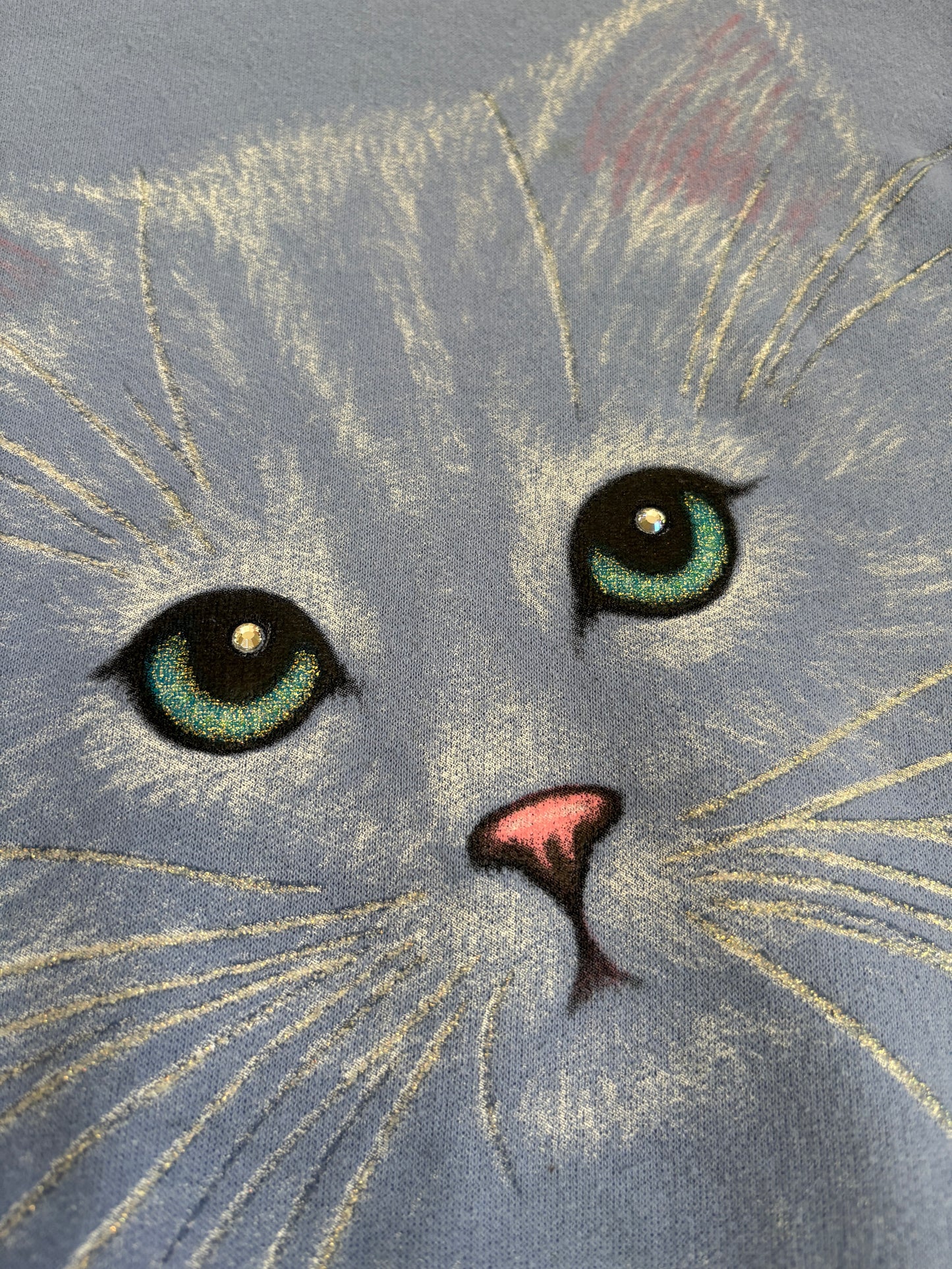 Vintage 90s Painted Cat Face Sweatshirt