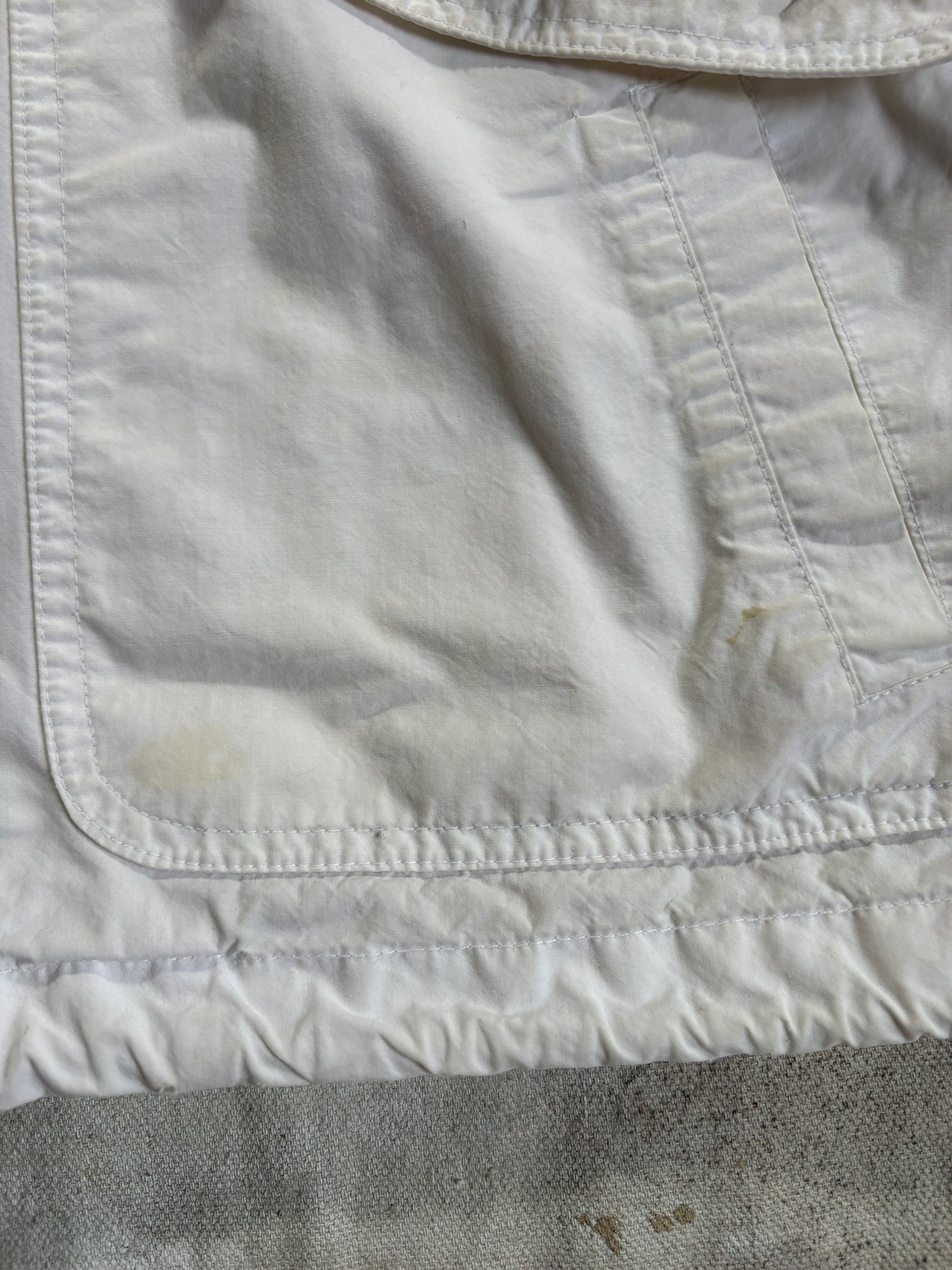 90s LL Bean White Cotton Wind Breaker Jacket