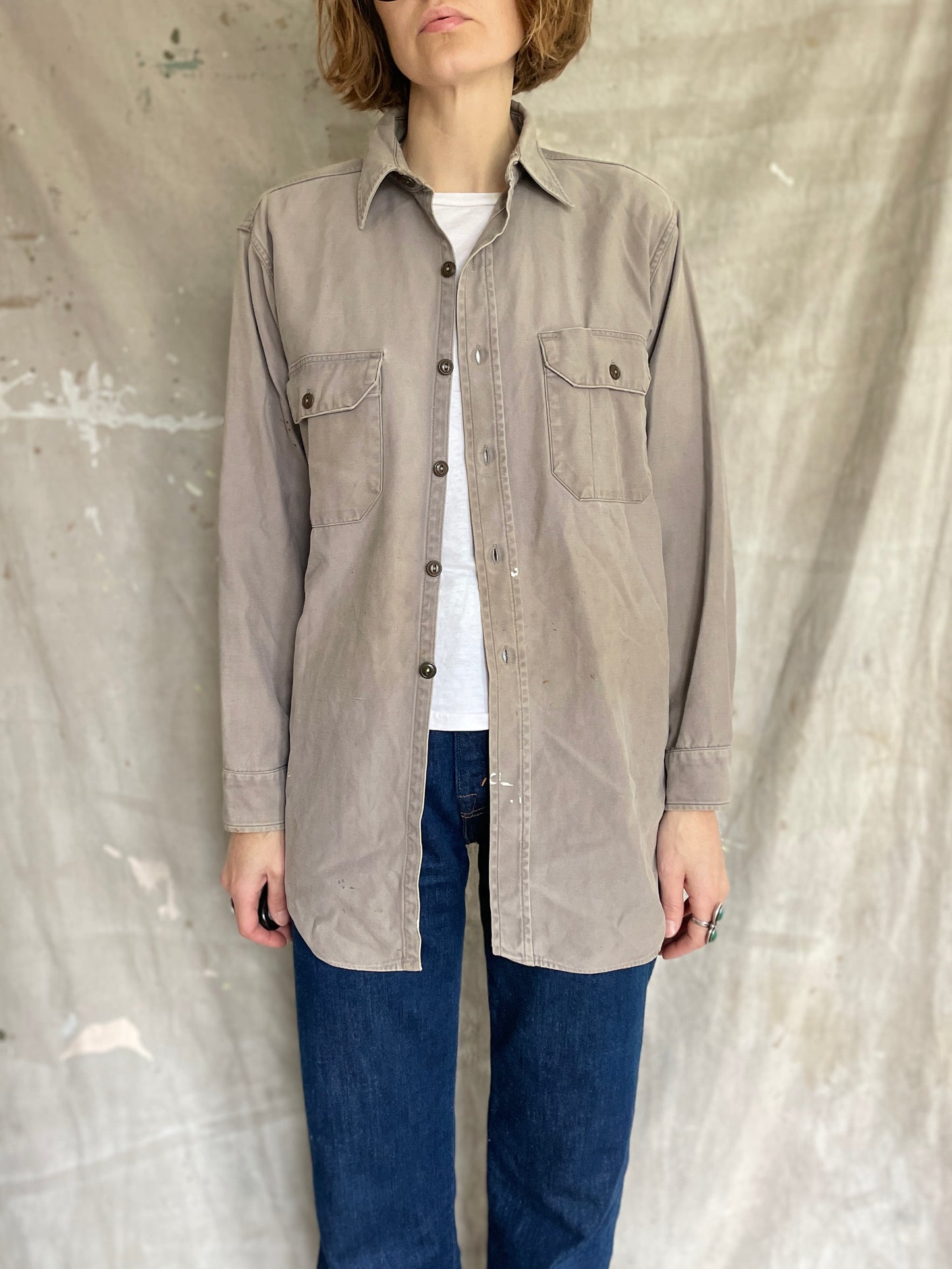 40s/50s Gray Hercules Button Down Shirt