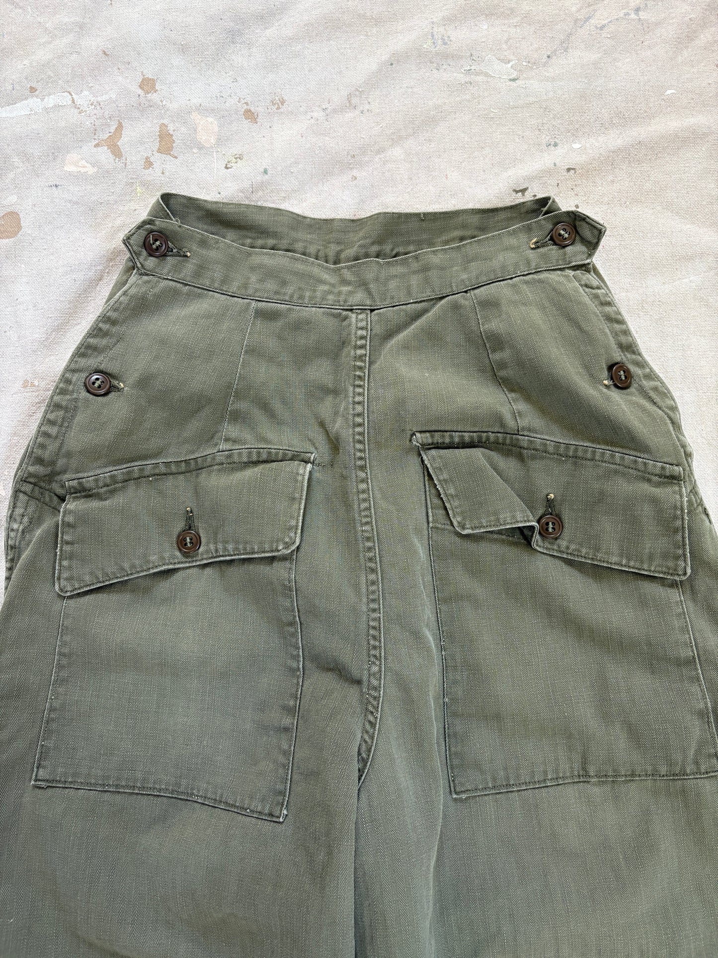 40s WWII WAC HBT Front Pocket Trousers