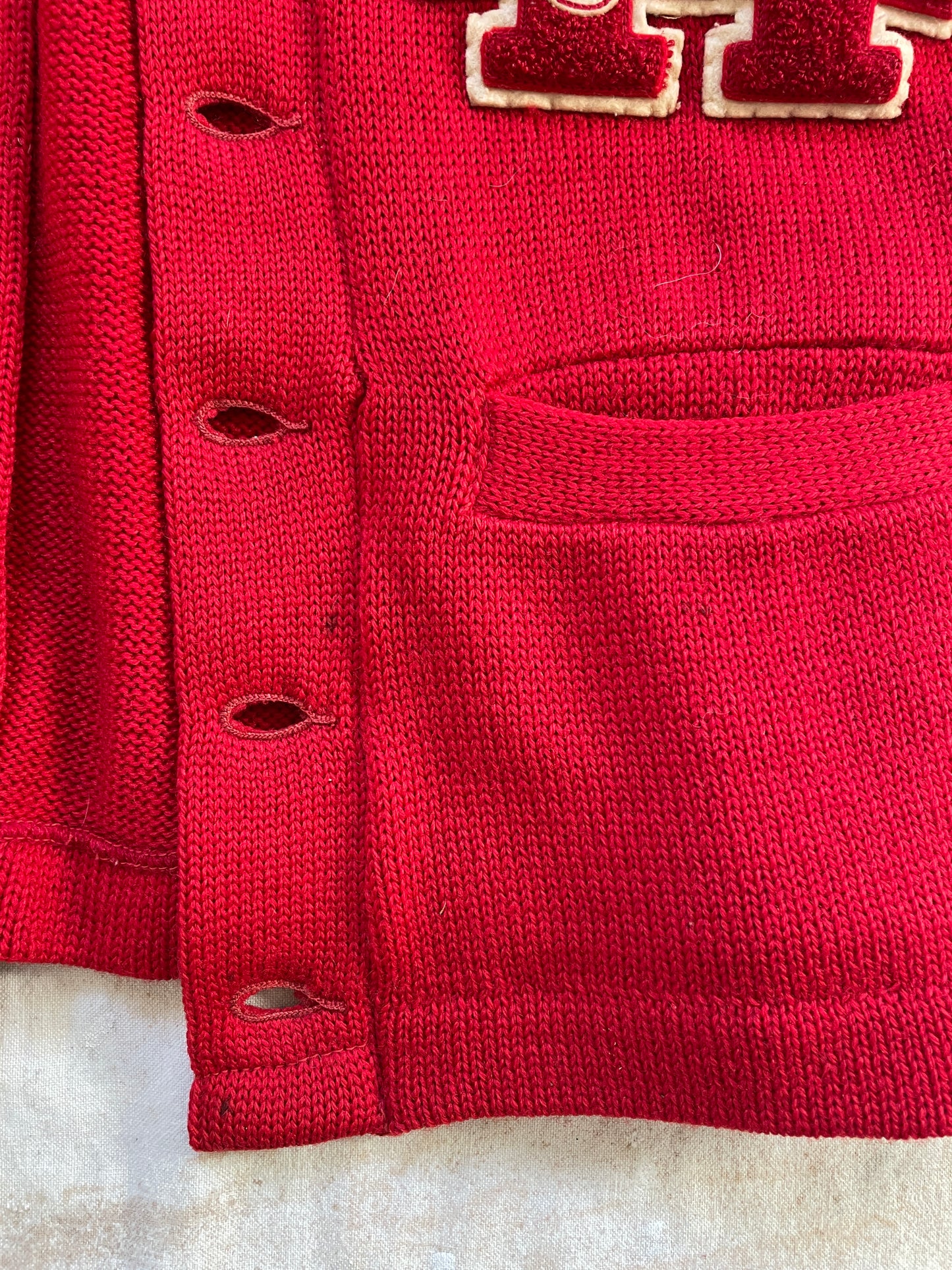 60s Red Letterman Sweater