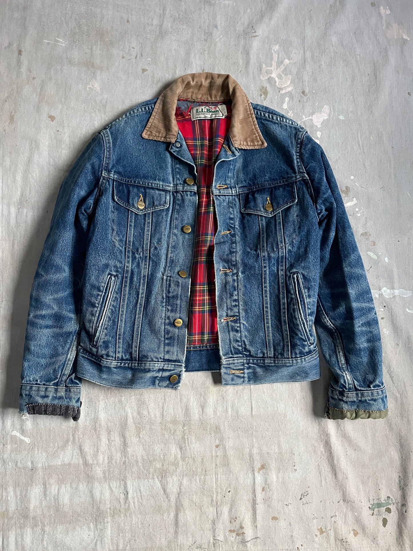 80s LL Bean Flannel Lined Jean Jacket