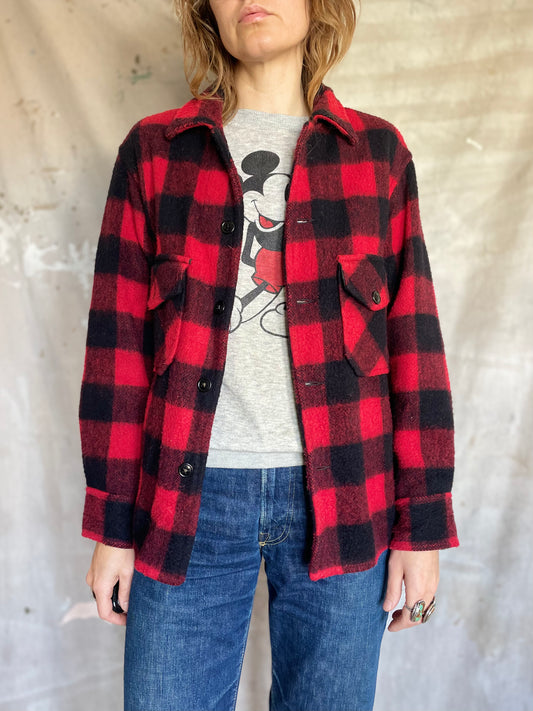 60s Penney’s Buffalo Plaid Wool Shirt Jacket