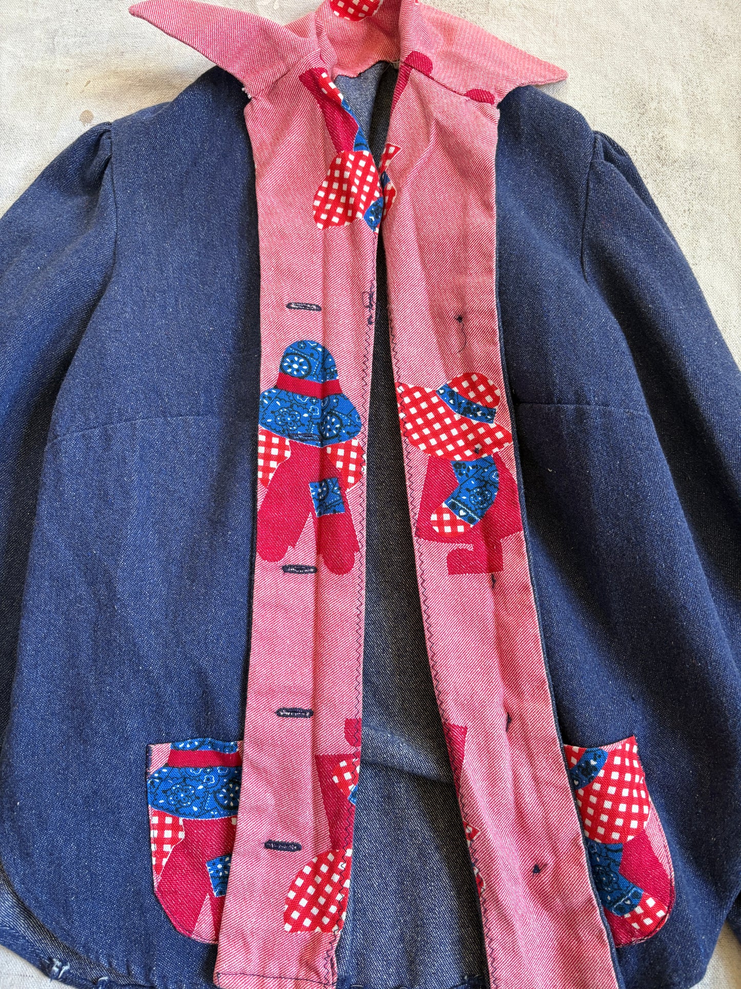 Vintage 70s/80s Handmade Denim Jacket Wide Leg Pant Set