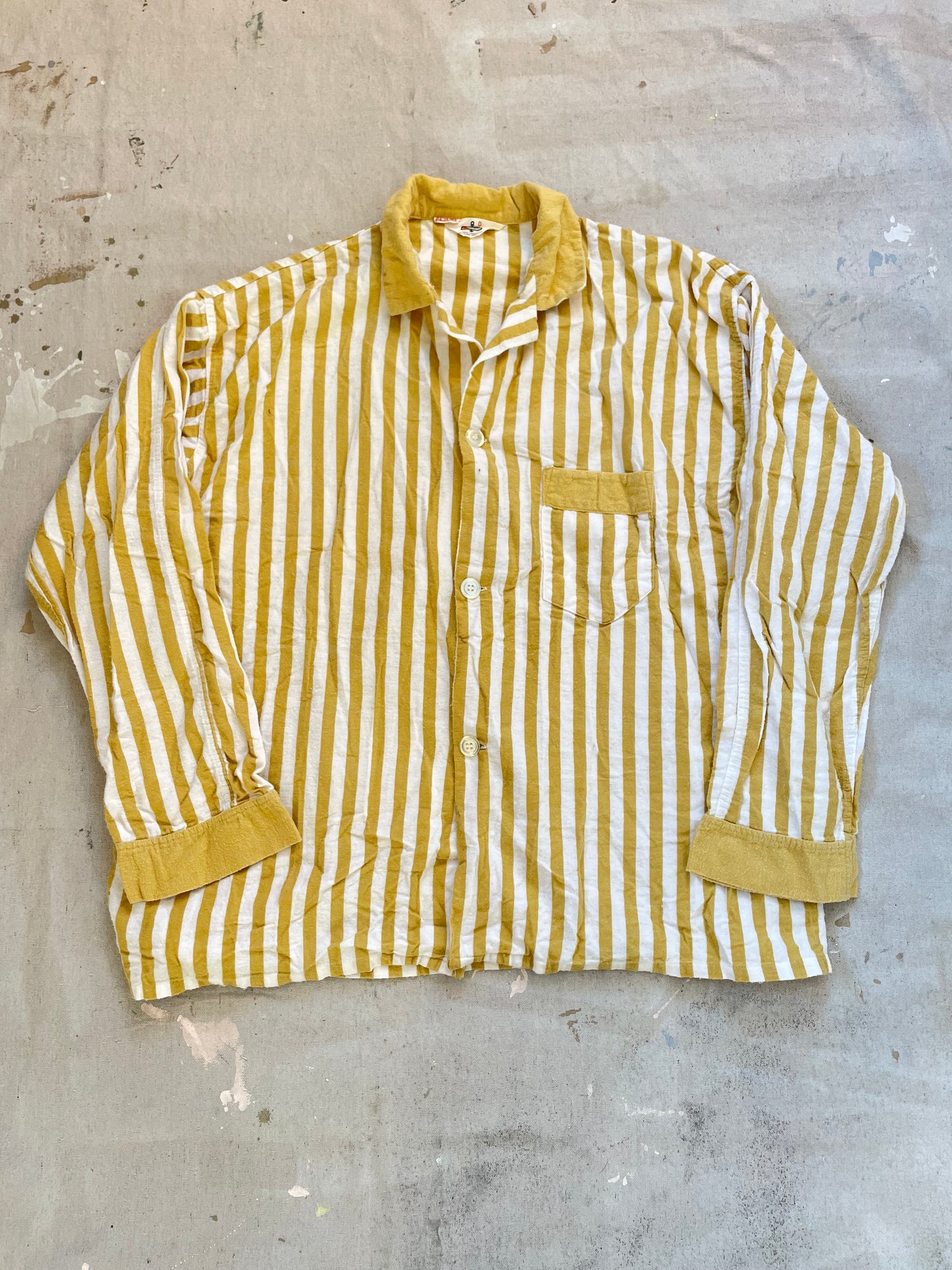 80s K-Mart Mustard Striped Flannel Pajama Set