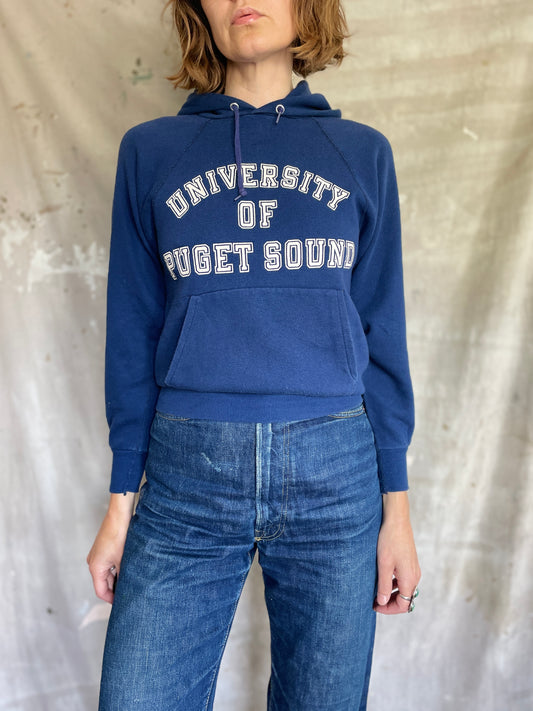 80s University Of Puget Sound Hoodie Sweatshirt