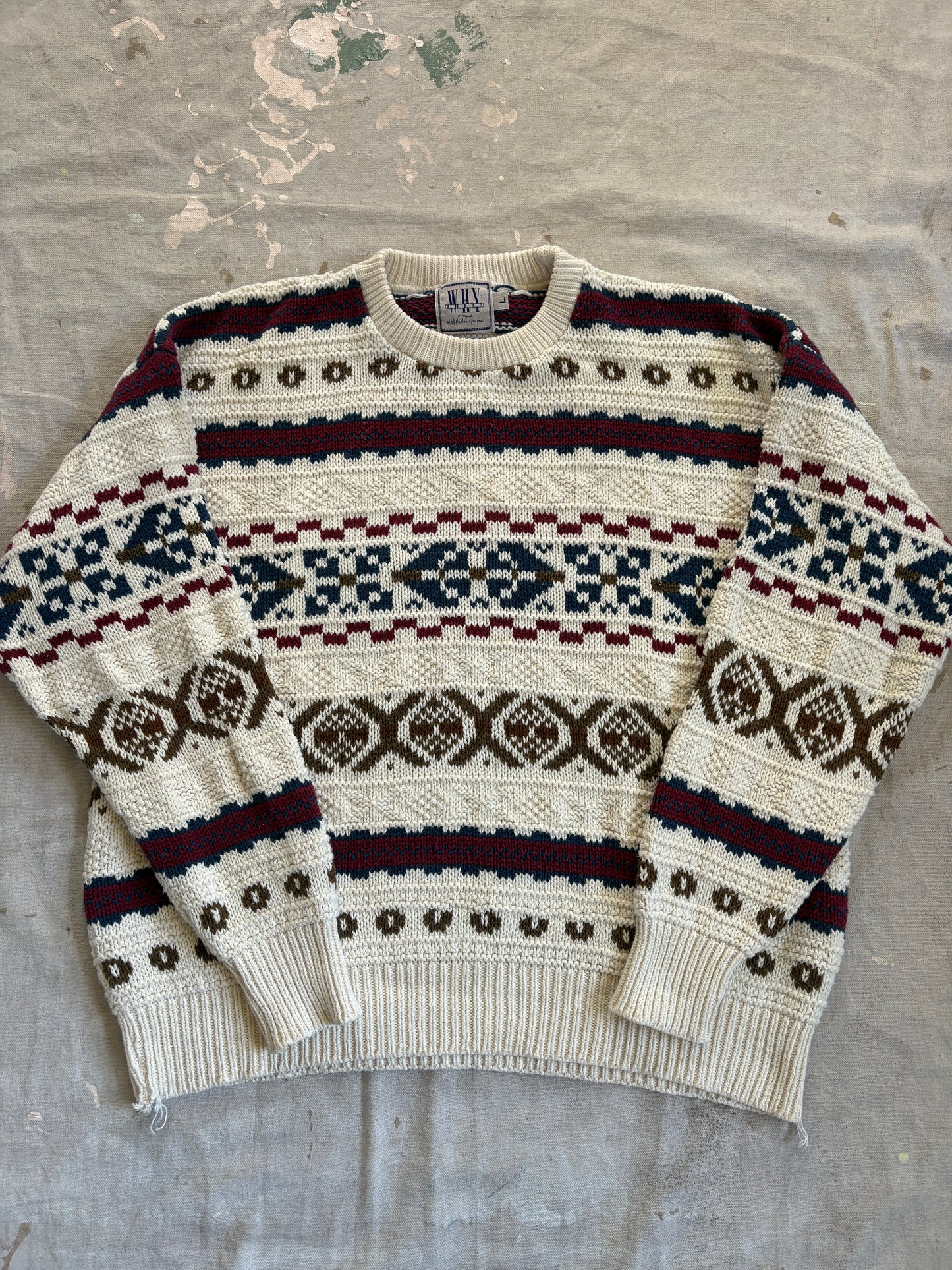 Vintage Geometric Knit Sweater