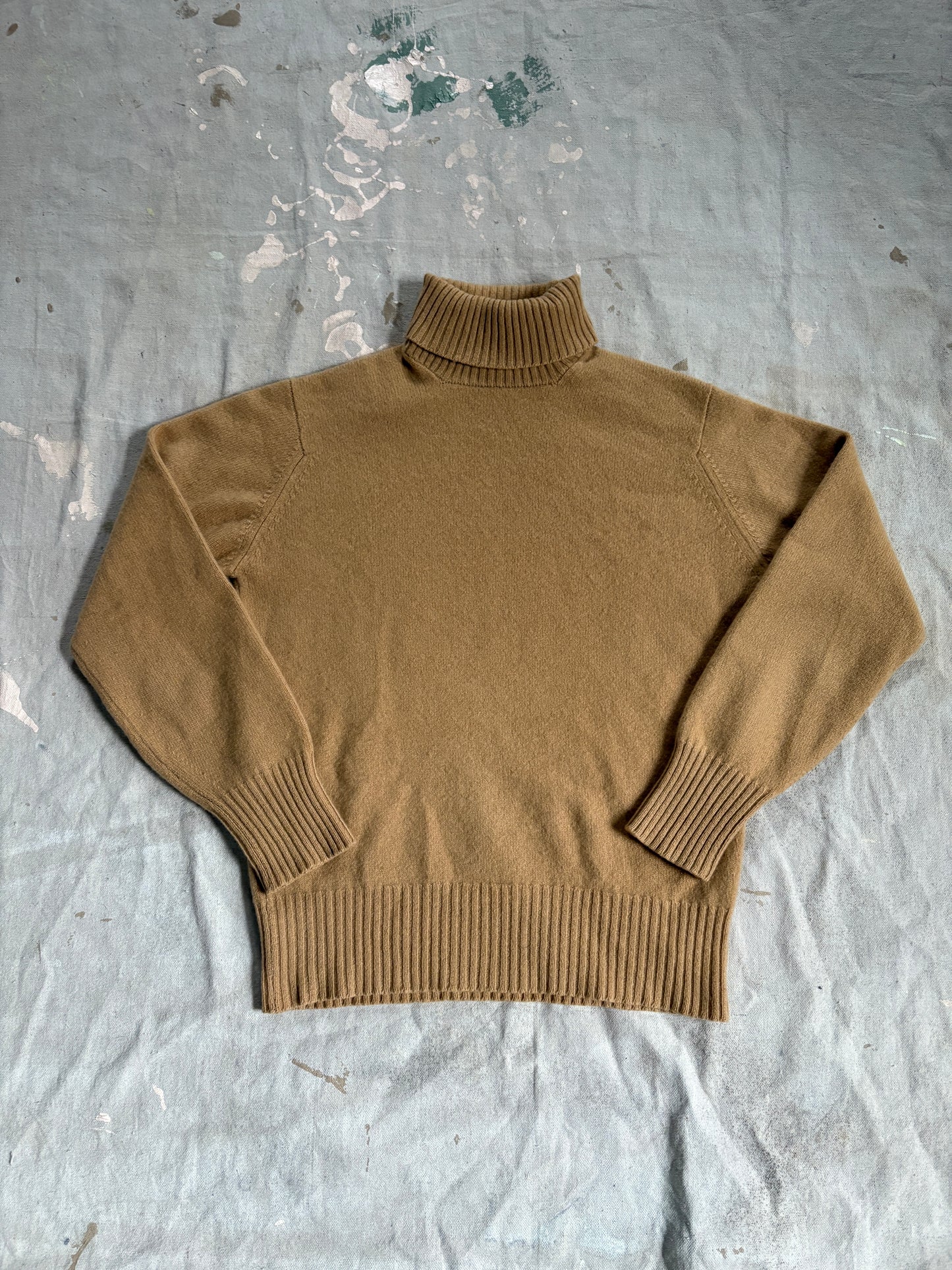 70s Cashmere Camel Turtleneck Sweater