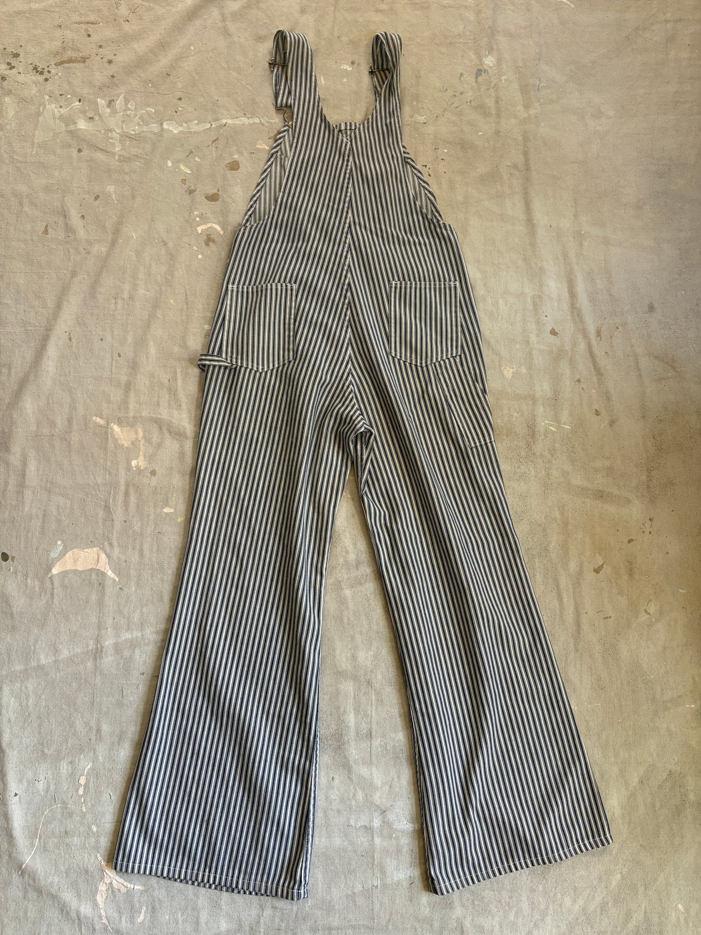 Vintage 60s/70s Sears Striped Bell Bottom Overalls