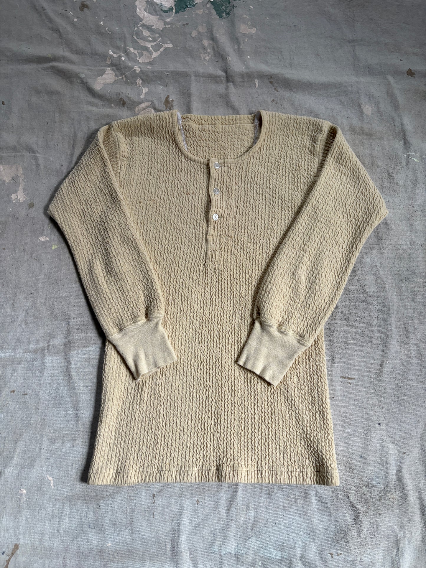 60s Ecru Henley Shirt