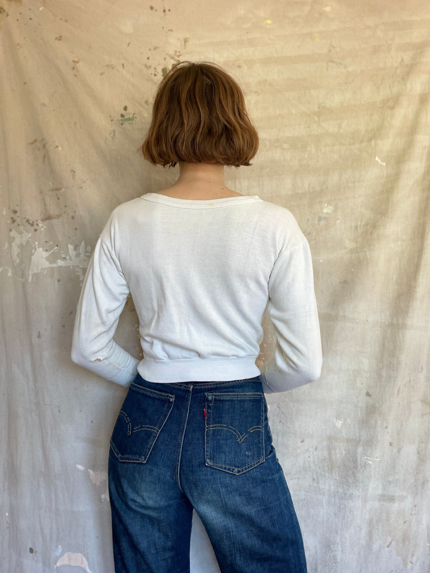 70s Blank White Sweatshirt