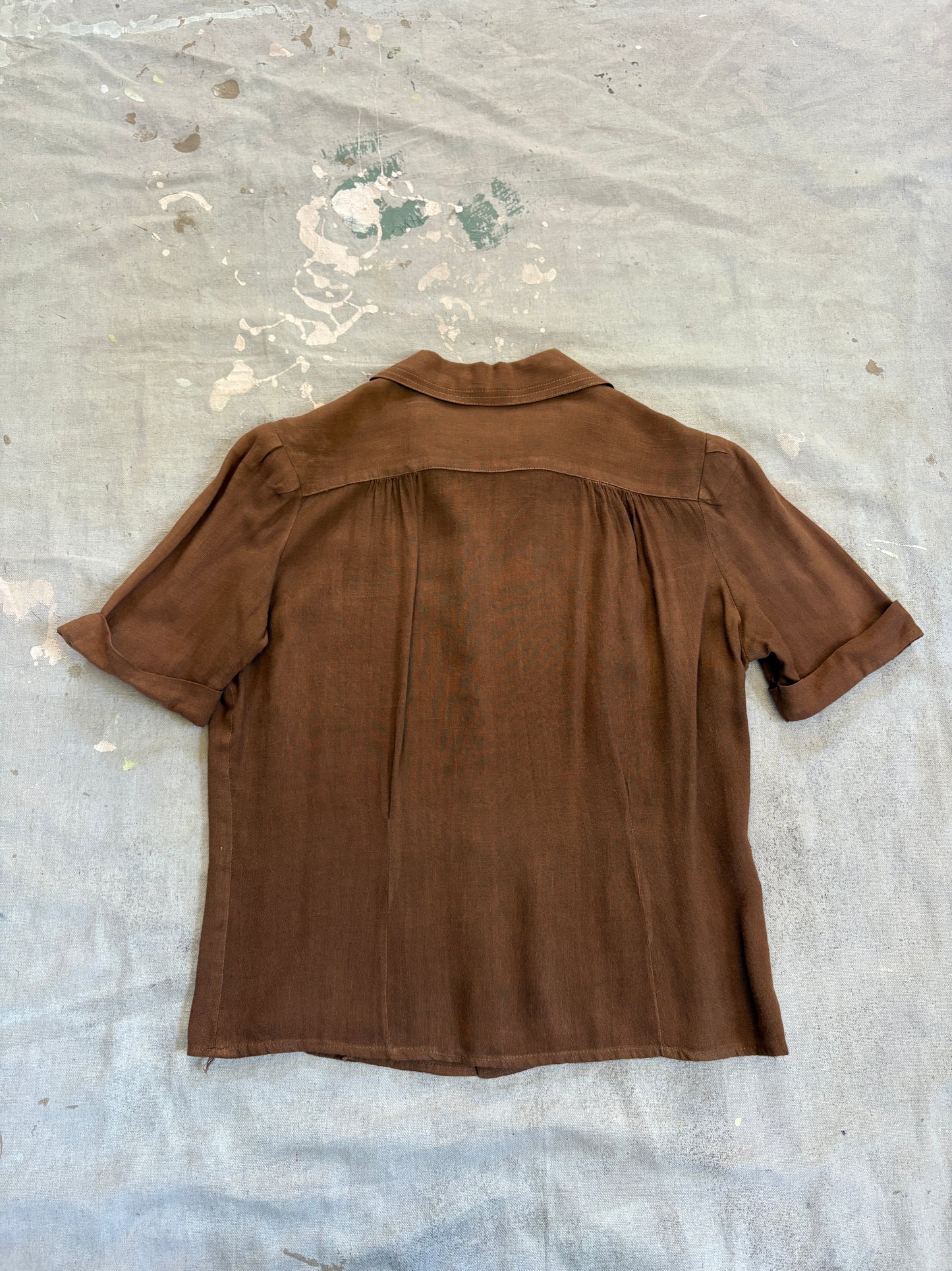 Vintage 40s Brown Blouse
