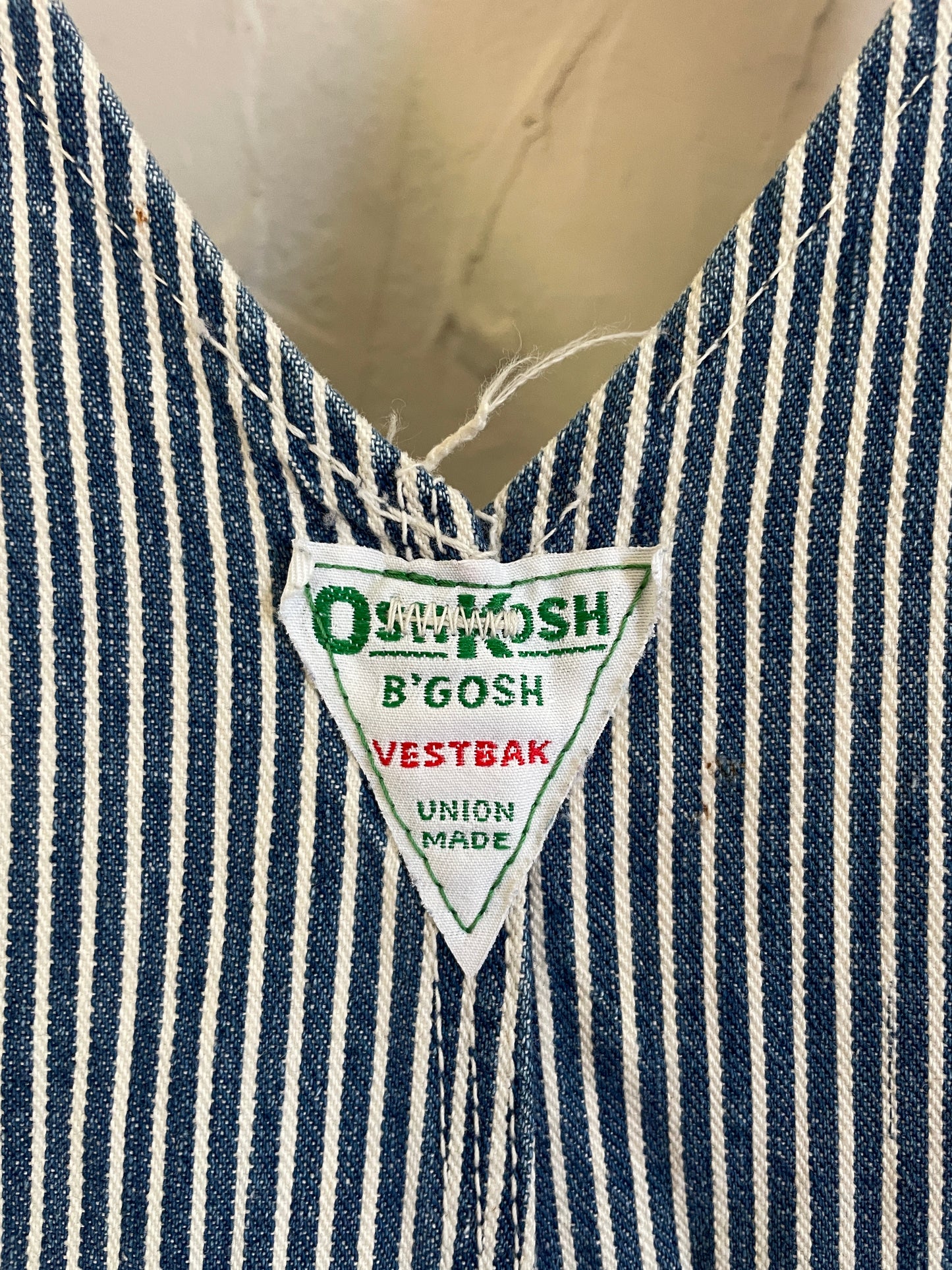 70s OshKosh Hickory Stripe Overalls Cut-offs